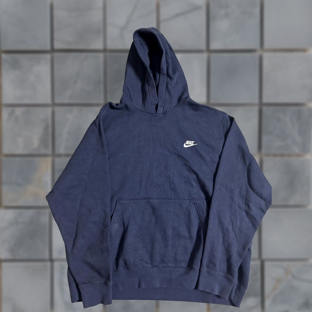 Nike Nike Mens 2XL Blue Pullover Fleece Hoodie Embroidered Swoosh Logo Sweatshirt Size US XXL / EU 58 / 5 - 1 Thumbnail