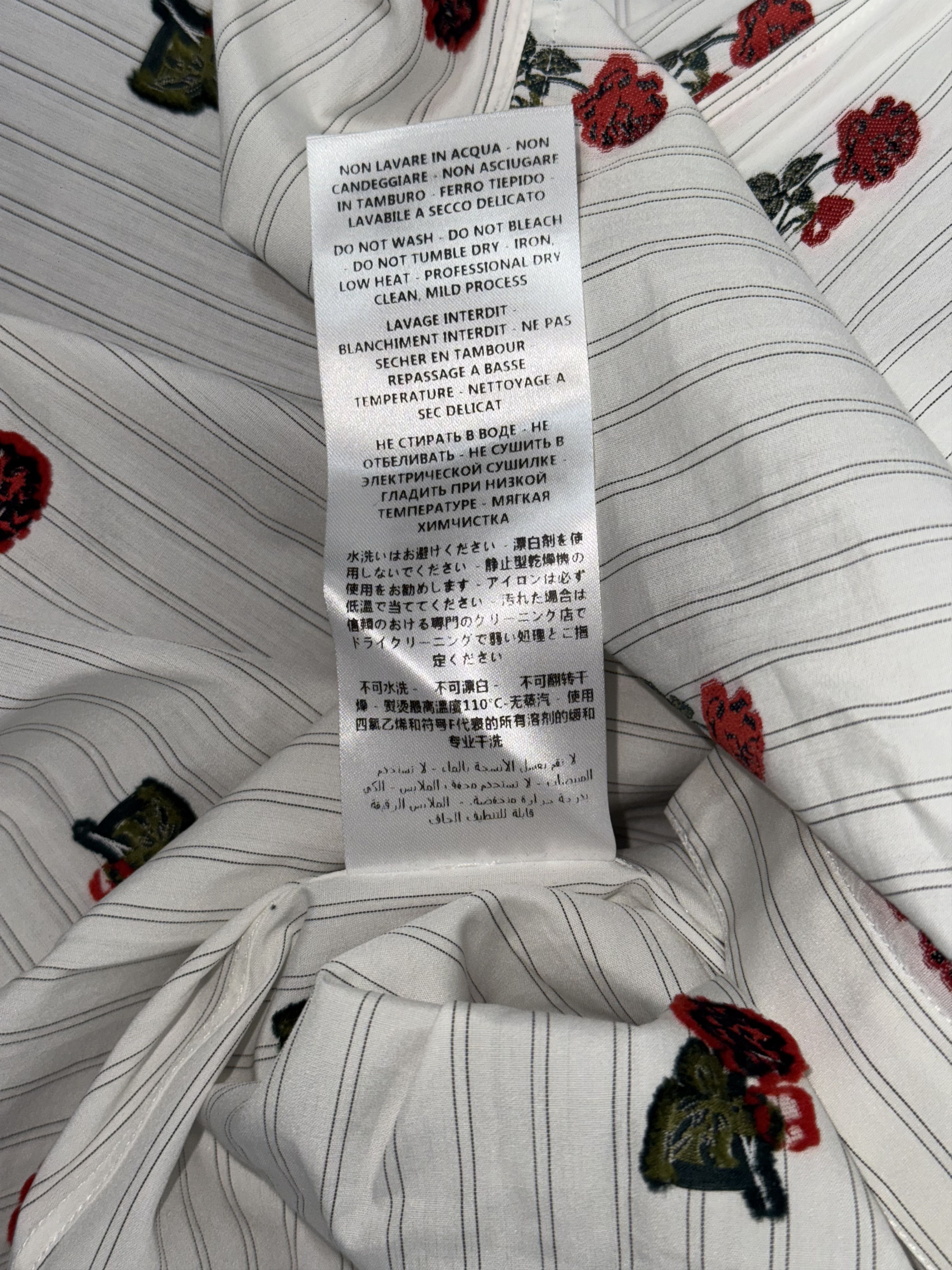 Alexander McQueen Floral Rose Embroidery Stripe Dress Shirt Size US M / EU 48-50 / 2 - 4 Thumbnail