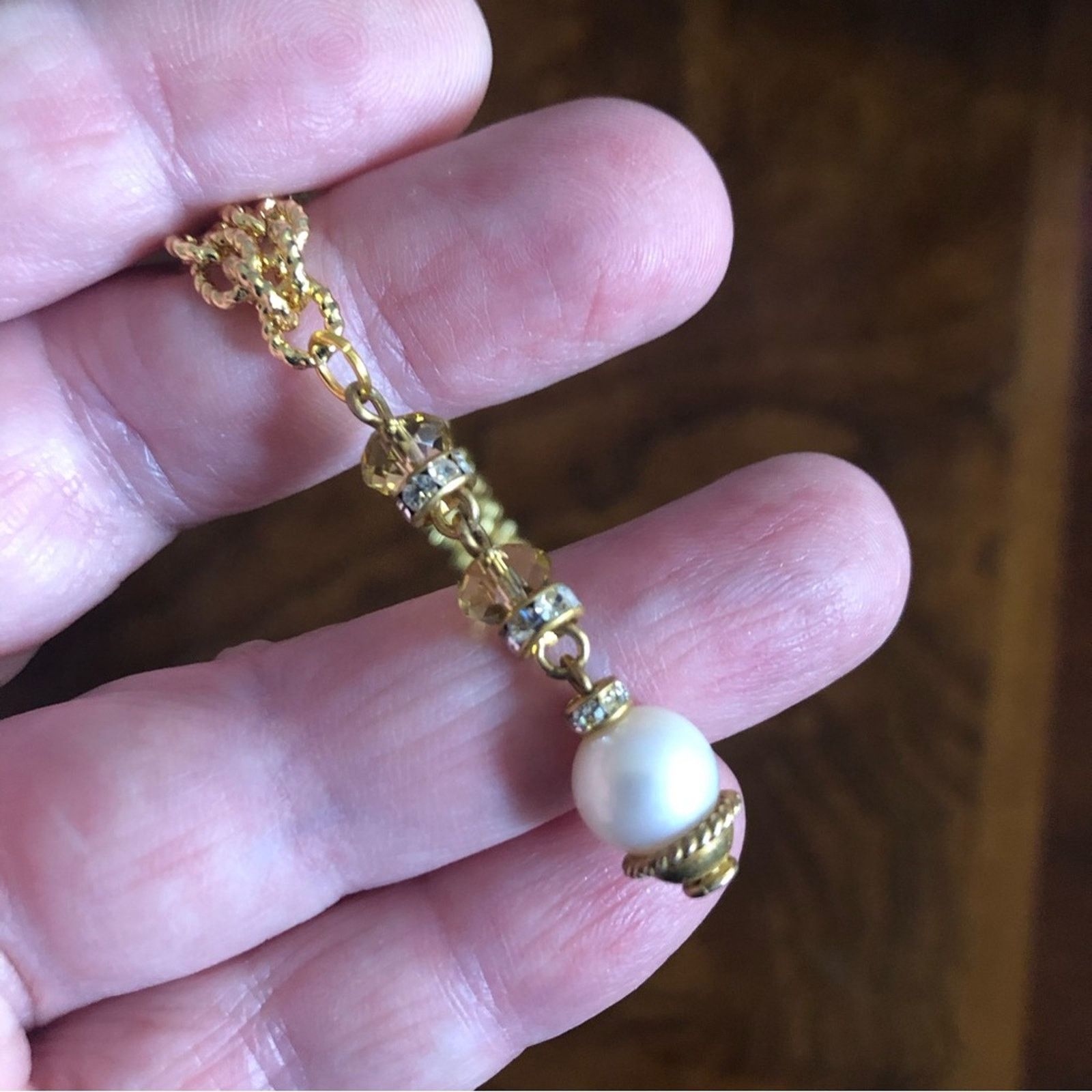 Handmade Hand crafted genuine pearl pendant necklace Size ONE SIZE - 8 Thumbnail