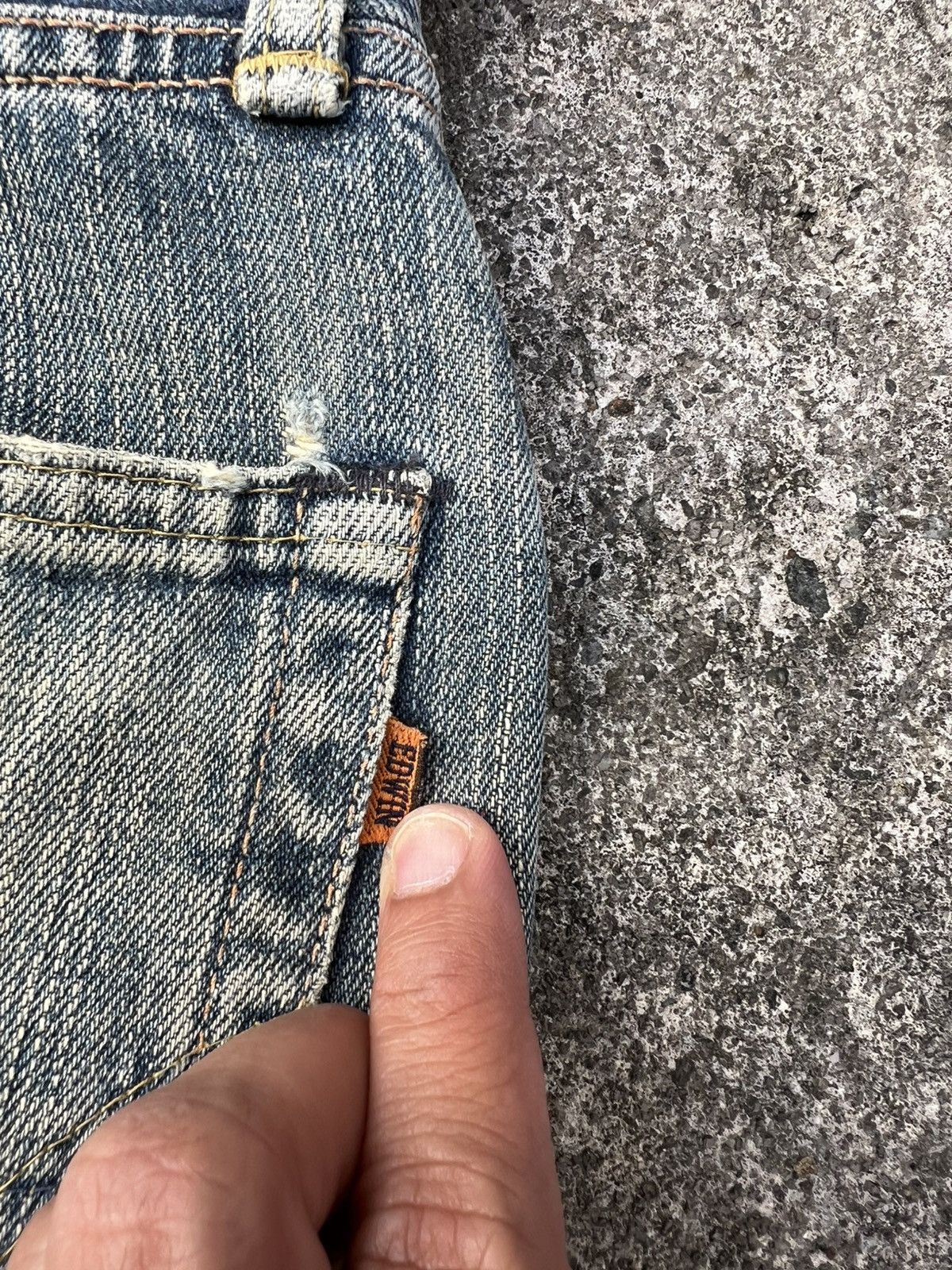 Edwin Vintage Edwin 505x Selvedge Distressed Mud Wash Jean Size US 30 / EU 46 - 21 Thumbnail
