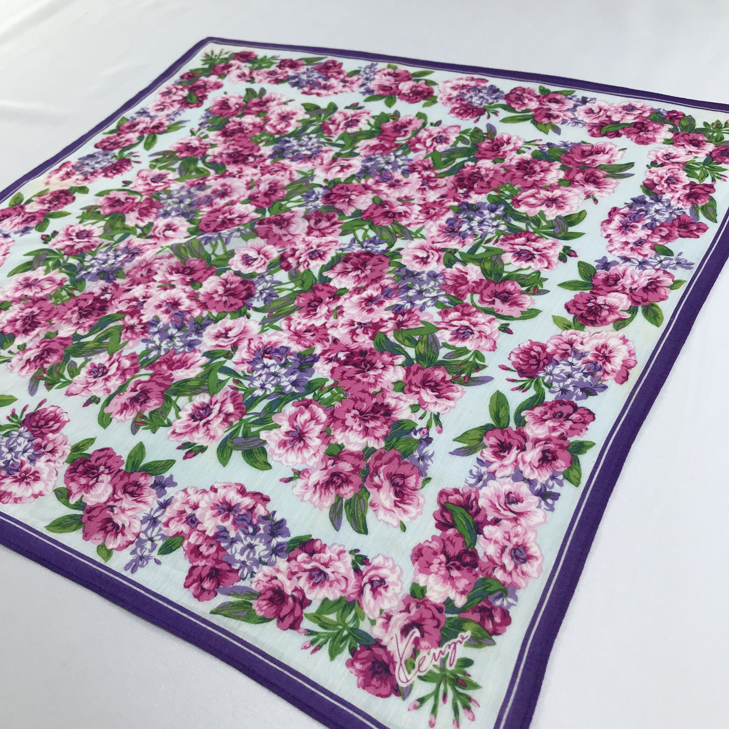 Kenzo Kenzo Floral Handkerchief Neckerchief Bandana H1072 Size ONE SIZE - 4 Thumbnail