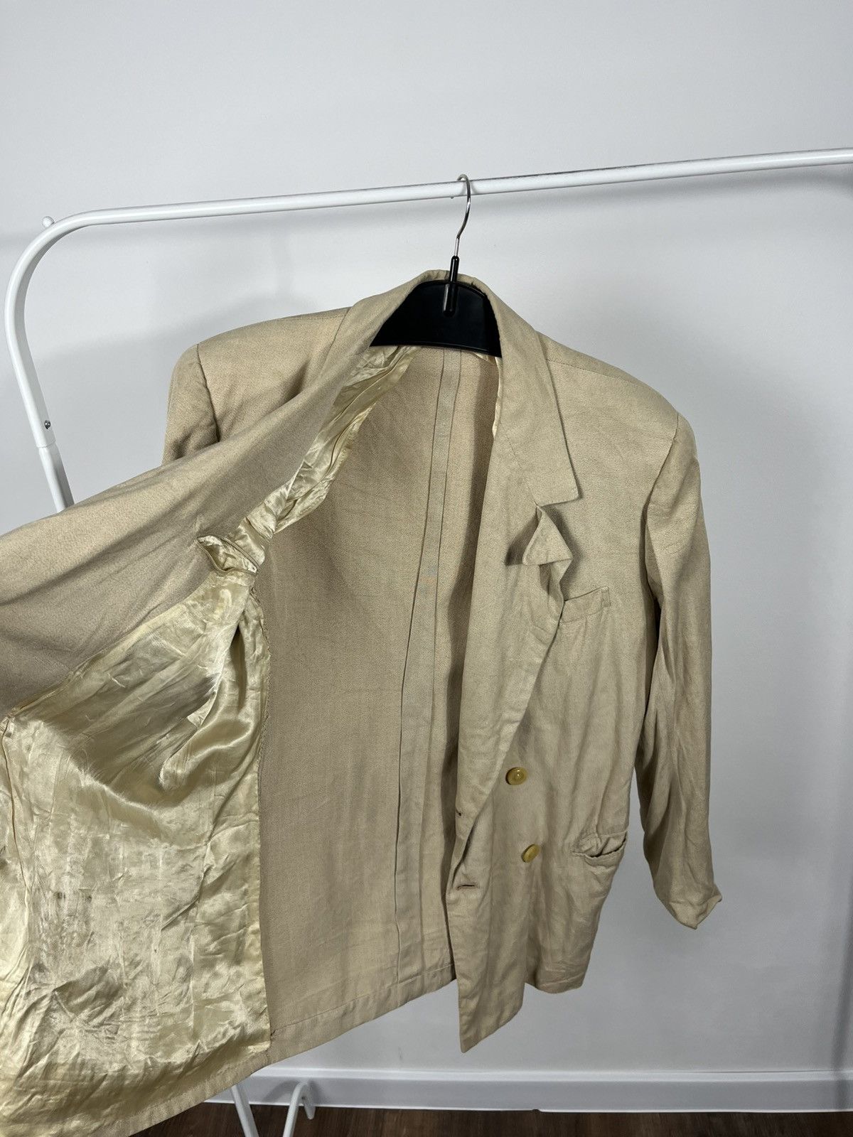 Other Vintage Mens Beige Double Breasted Blazer Tailored Jacket Size US S / EU 44-46 / 1 - 4 Thumbnail