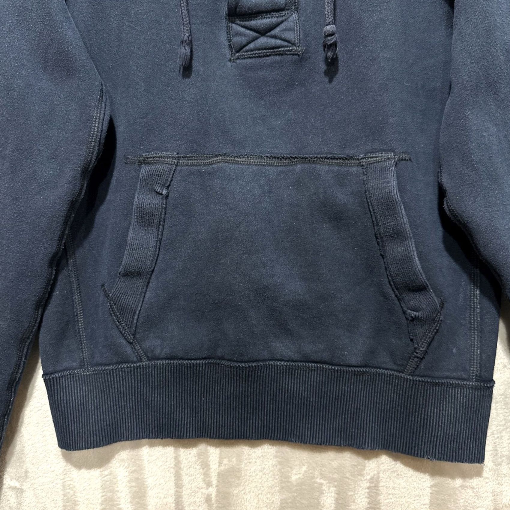 Abercrombie & Fitch VINTAGE Abercrombie & Fitch Muscle-Fit Hoodie Men's M Blue Fleece Logo Half Button Pullover Size US M / EU 48-50 / 2 - 5 Thumbnail