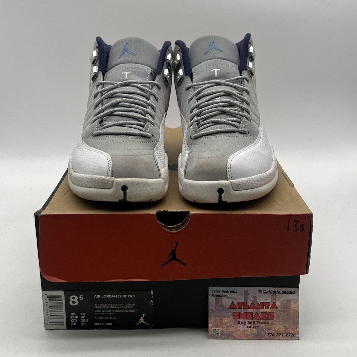 Jordan Brand Air Jordan 12 grey university blue Size US 8.5 / EU 41-42 - 2 Thumbnail