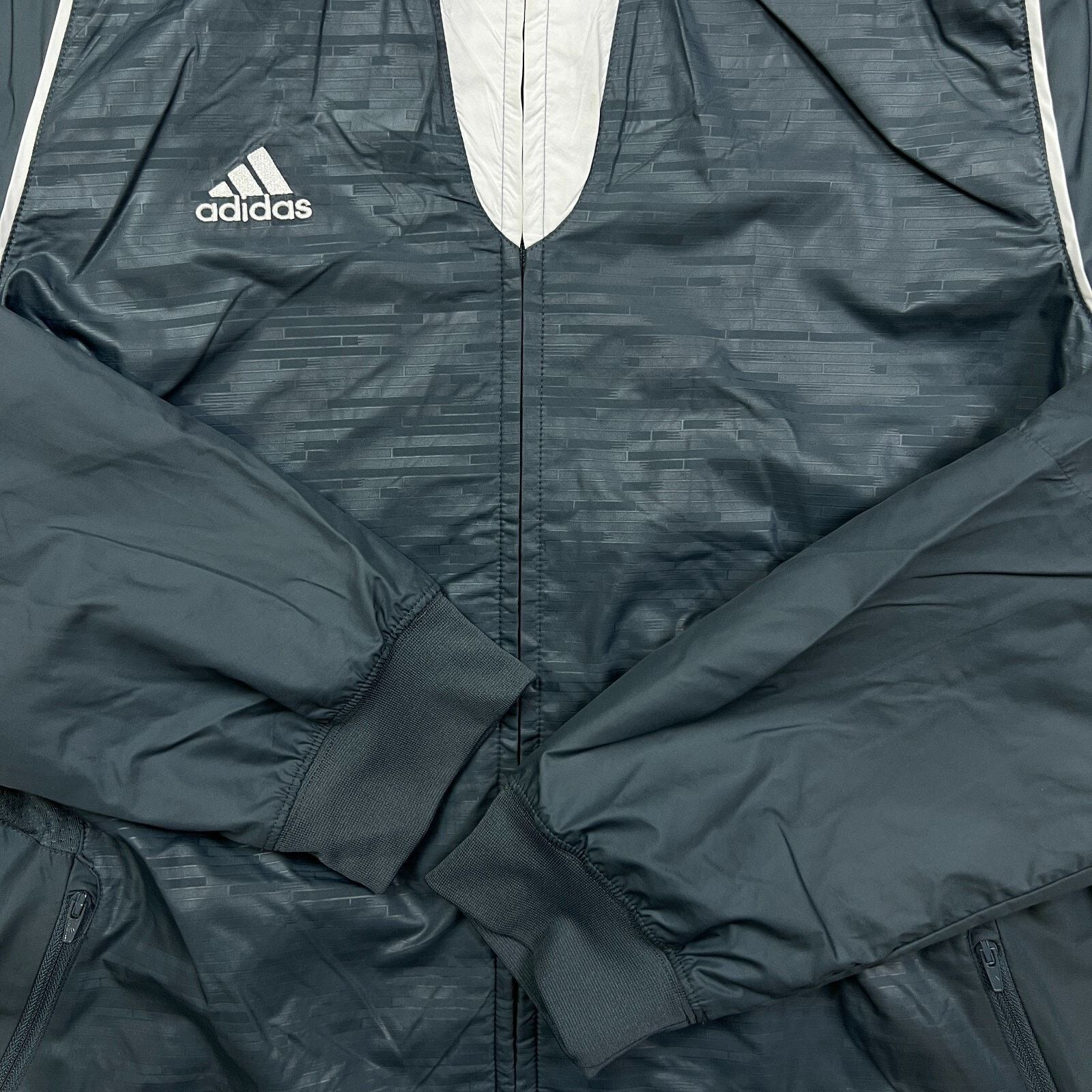 Adidas × Vintage Adidas Jacket Essentials Stripe Full Zip Windbreaker Bomber Size US M / EU 48-50 / 2 - 3 Thumbnail
