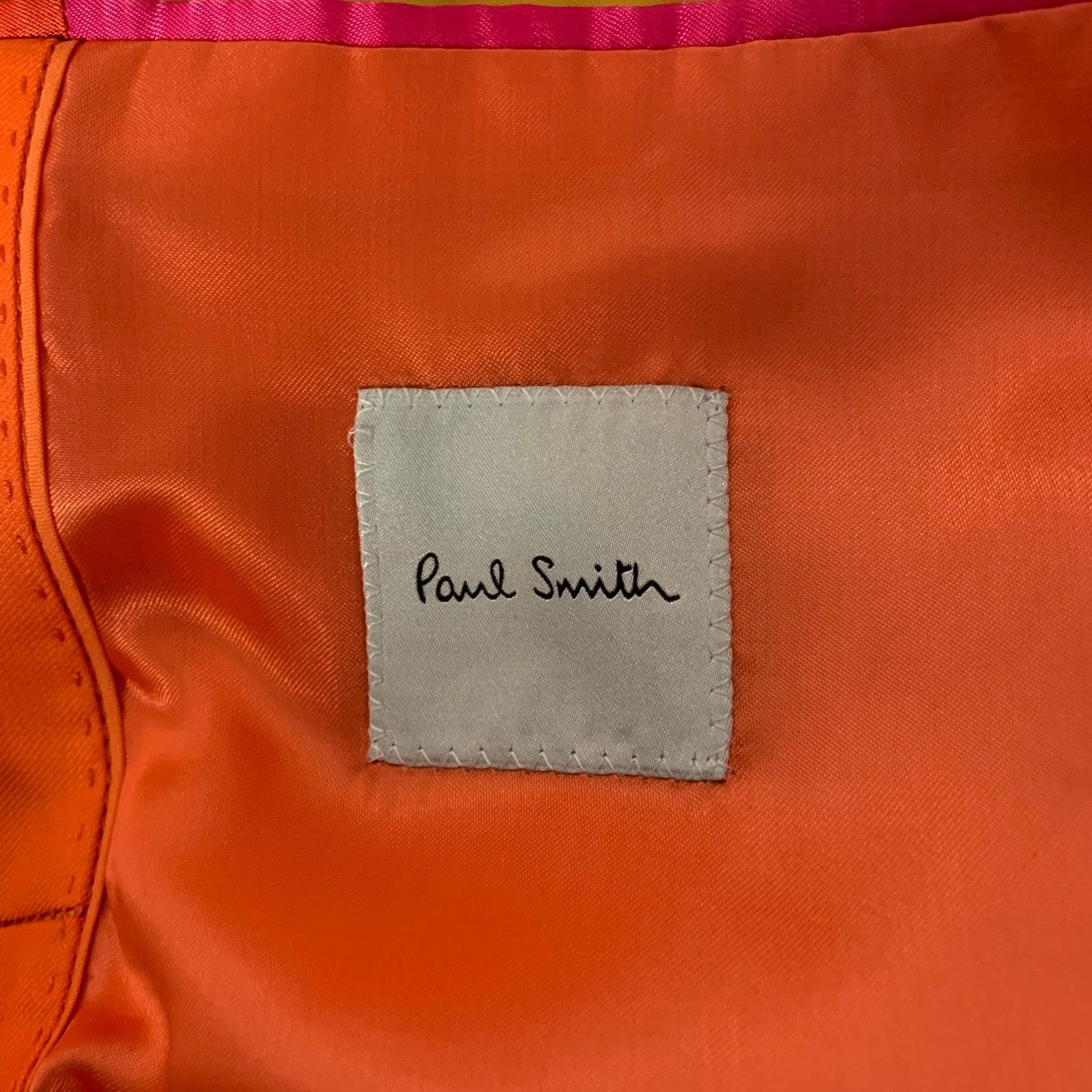 Paul Smith PAUL SMITH 44 Orange Neon Wool Peak Lapel Sport Coat Size 44R - 6 Thumbnail