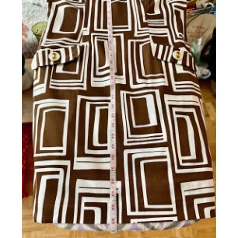Talbots Talbots Brown Geometric Shift Dress Size 10 Retro Mod Print Size L / US 10 / IT 46 - 3 Thumbnail