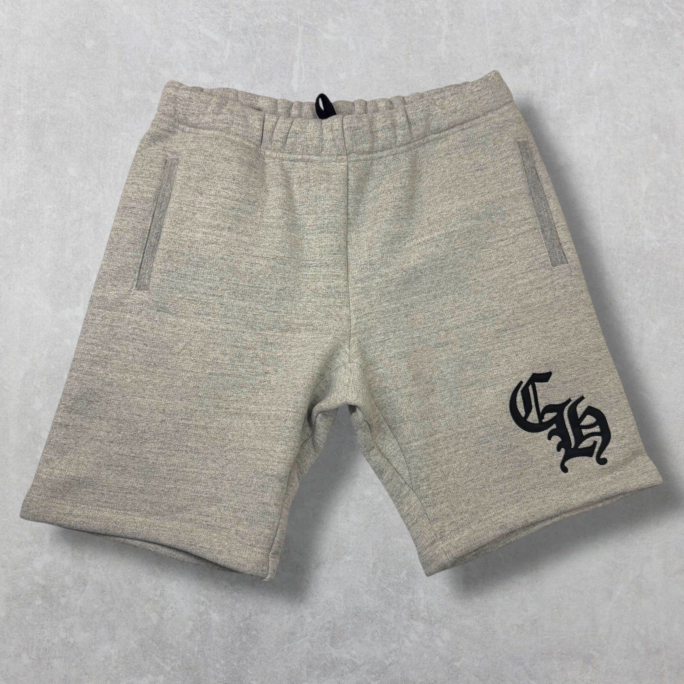 Chrome Hearts Chrome Hearts Y Not Leather Patch Sweat Shorts Grey