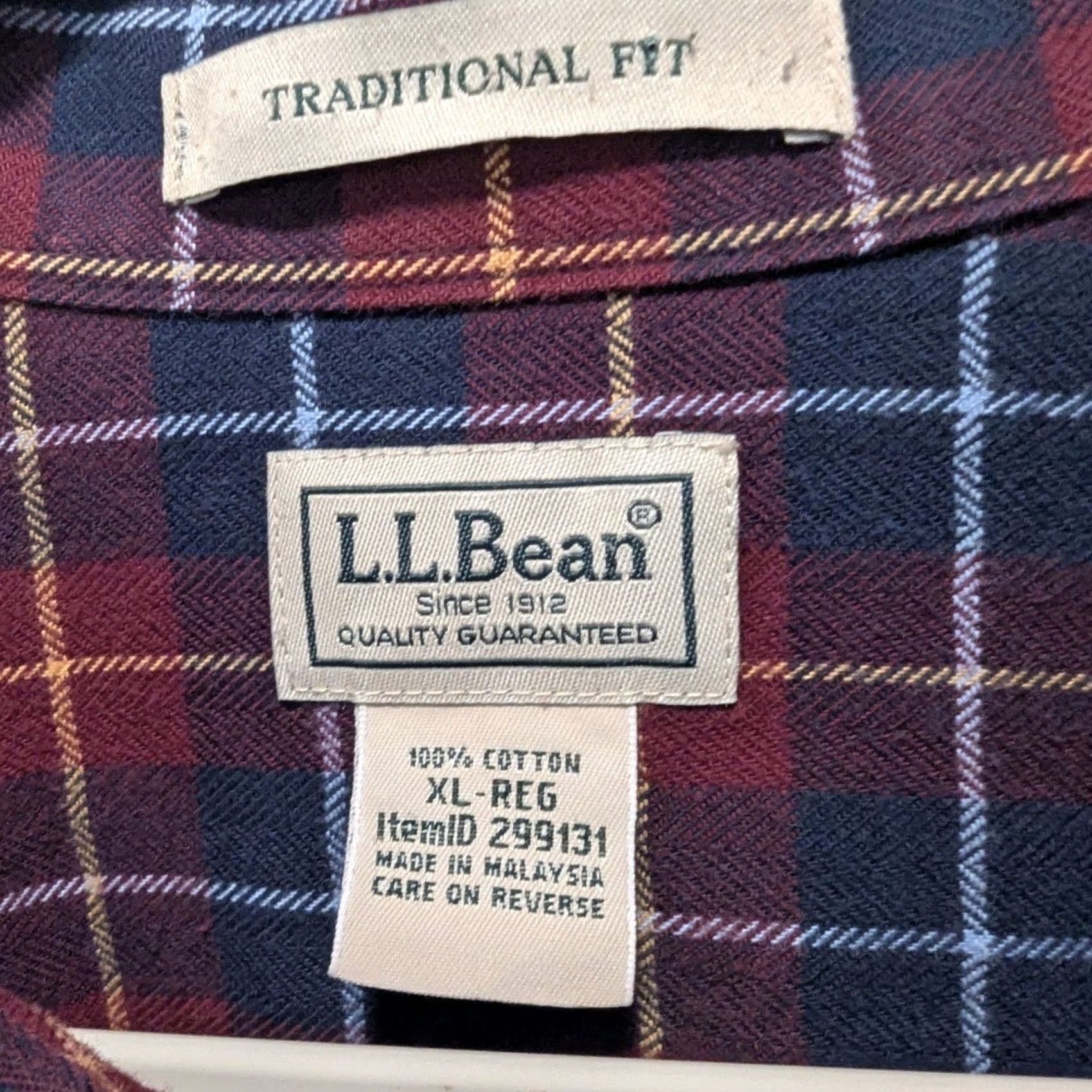 Vintage LLBean Plaid Shirt Mens XL Long Sleeve Button-Down Classic Fit Red/Navy Flannel Button Up Casual Workwear Size US XL / EU 56 / 4 - 5 Thumbnail