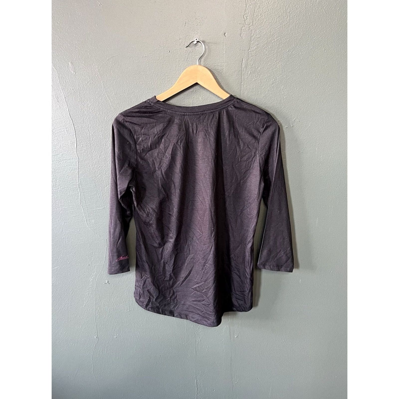 Vintage Laurel Burch Shirt Medium Black Butterfly Graphic 3/4 Sleeve Womens Size M / US 6-8 / IT 42-44 - 2 Thumbnail