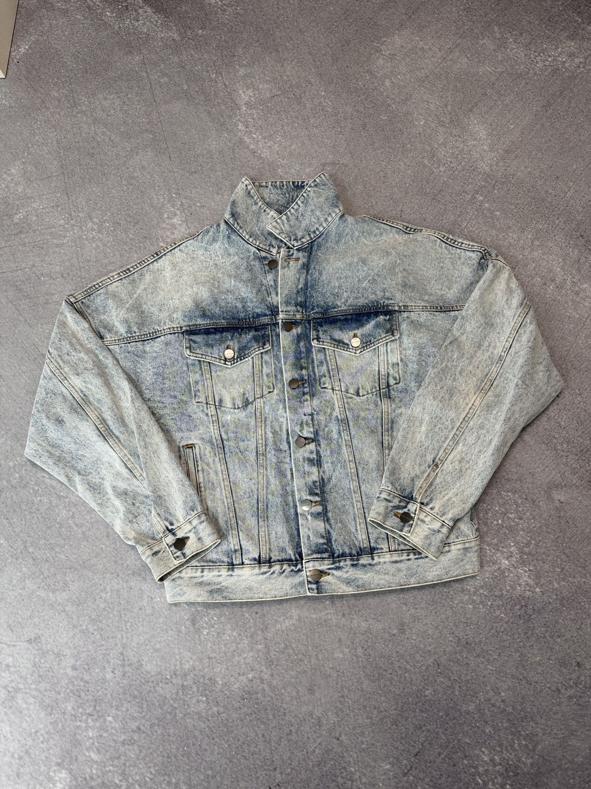Palm Angels Palm Angels Logo Over Denim Jacket Blue White Size US M / EU 48-50 / 2 - 1 Thumbnail