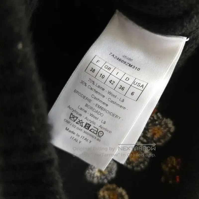 Dior Dior Black Wool Spring Dress with Floral Design . Size M / US 6-8 / IT 42-44 - 7 Thumbnail