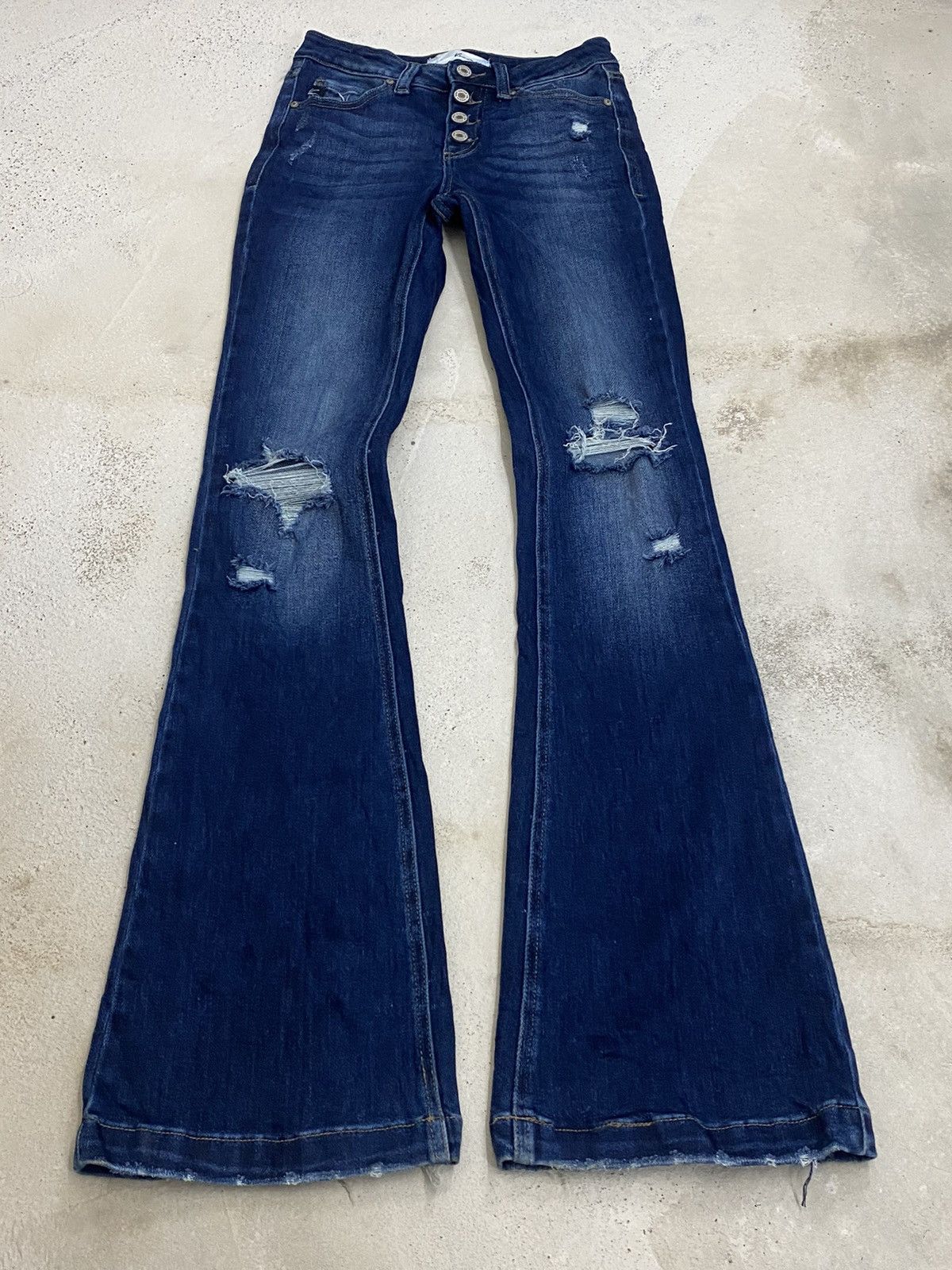 Hysteric Glamour × Japanese Brand × Tornado Mart Vintage Bell Botton Kancan Distressed Washed Stretch Jean Size US 28 / EU 44 - 3 Thumbnail