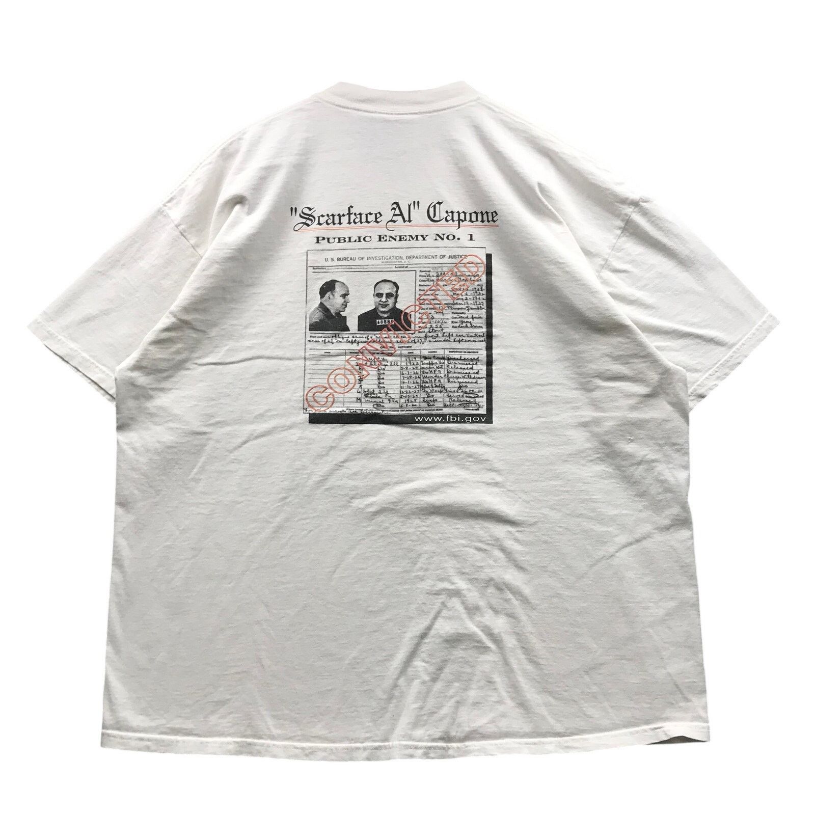 Lee VTG 90s FBI Most Wanted Scarface Capone Mugshot T-Shirt XXL Size US XXL / EU 58 / 5 - 1 Thumbnail