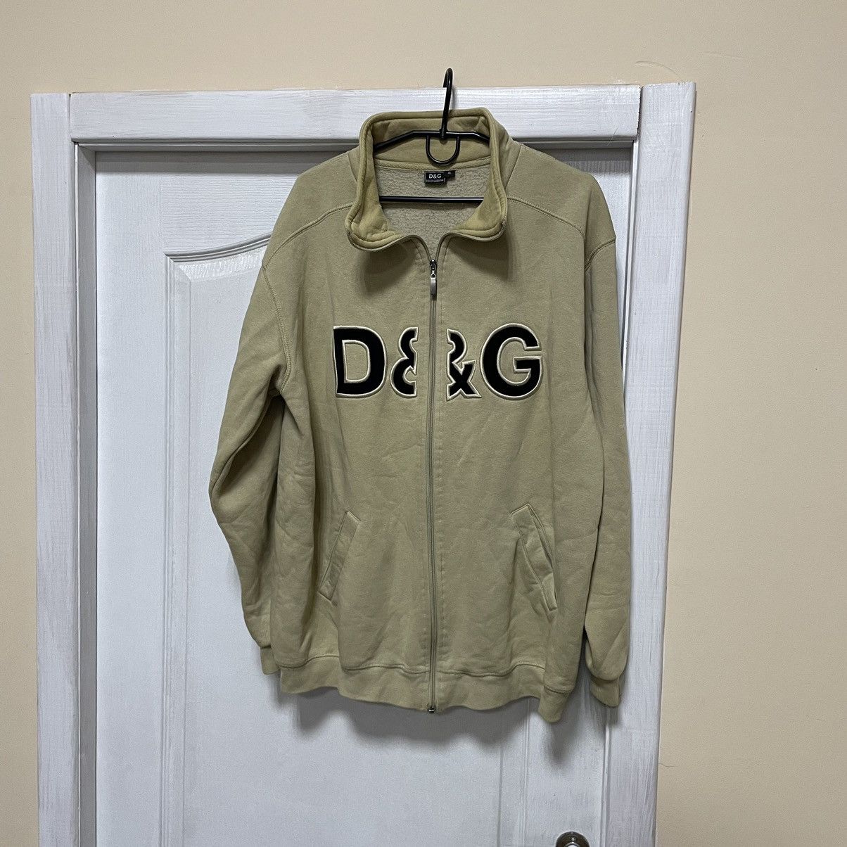 トップス 90s DOLCE&GABBANA vintage sweat shirt Vintage Dolce Gabbana Sweatshirt Zip Faded Big Logo 90s dg