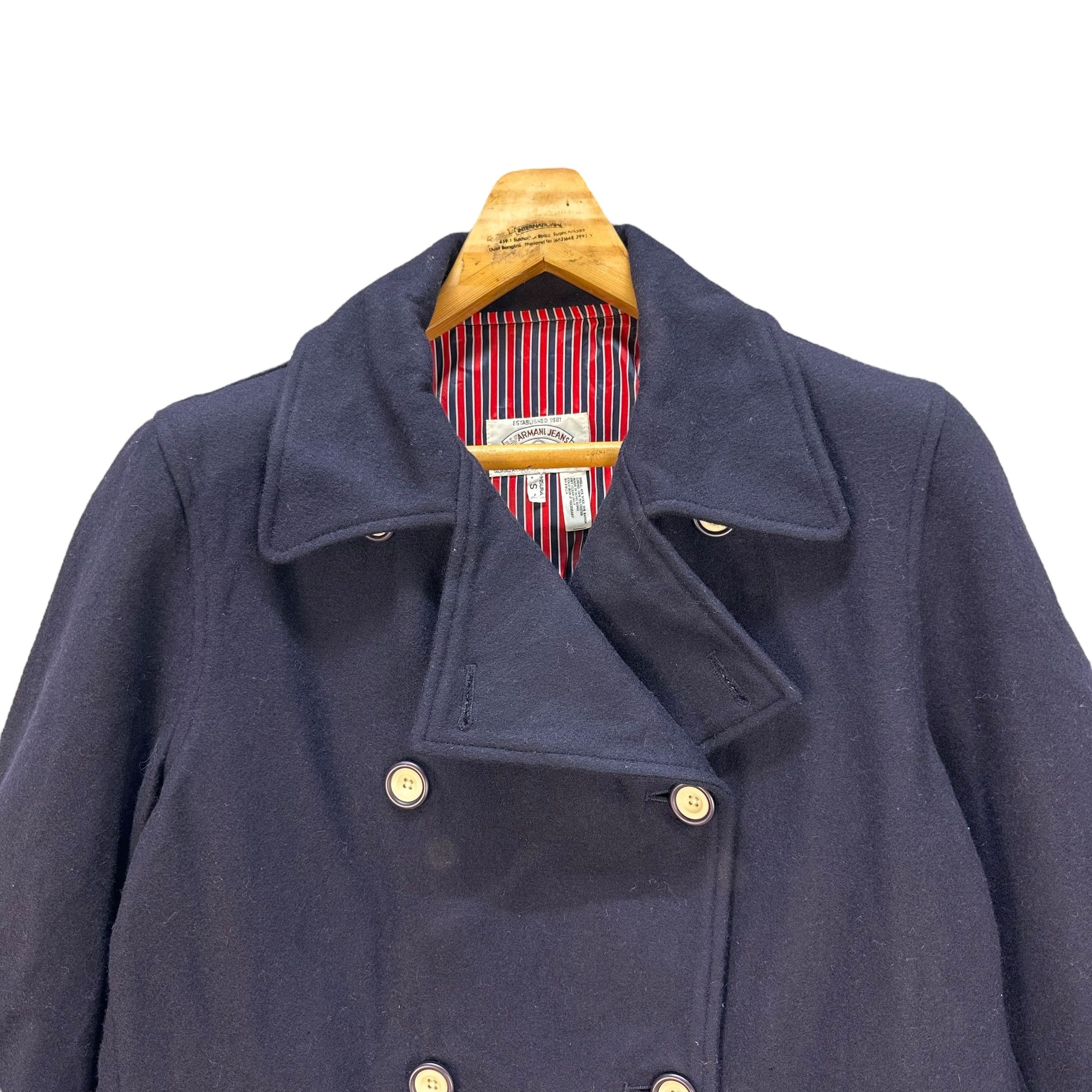 Armani ARAMNI JEANS WOOL RAYON DOUBLE BREASTED COAT #8994-46 Size US S / EU 44-46 / 1 - 2 Thumbnail