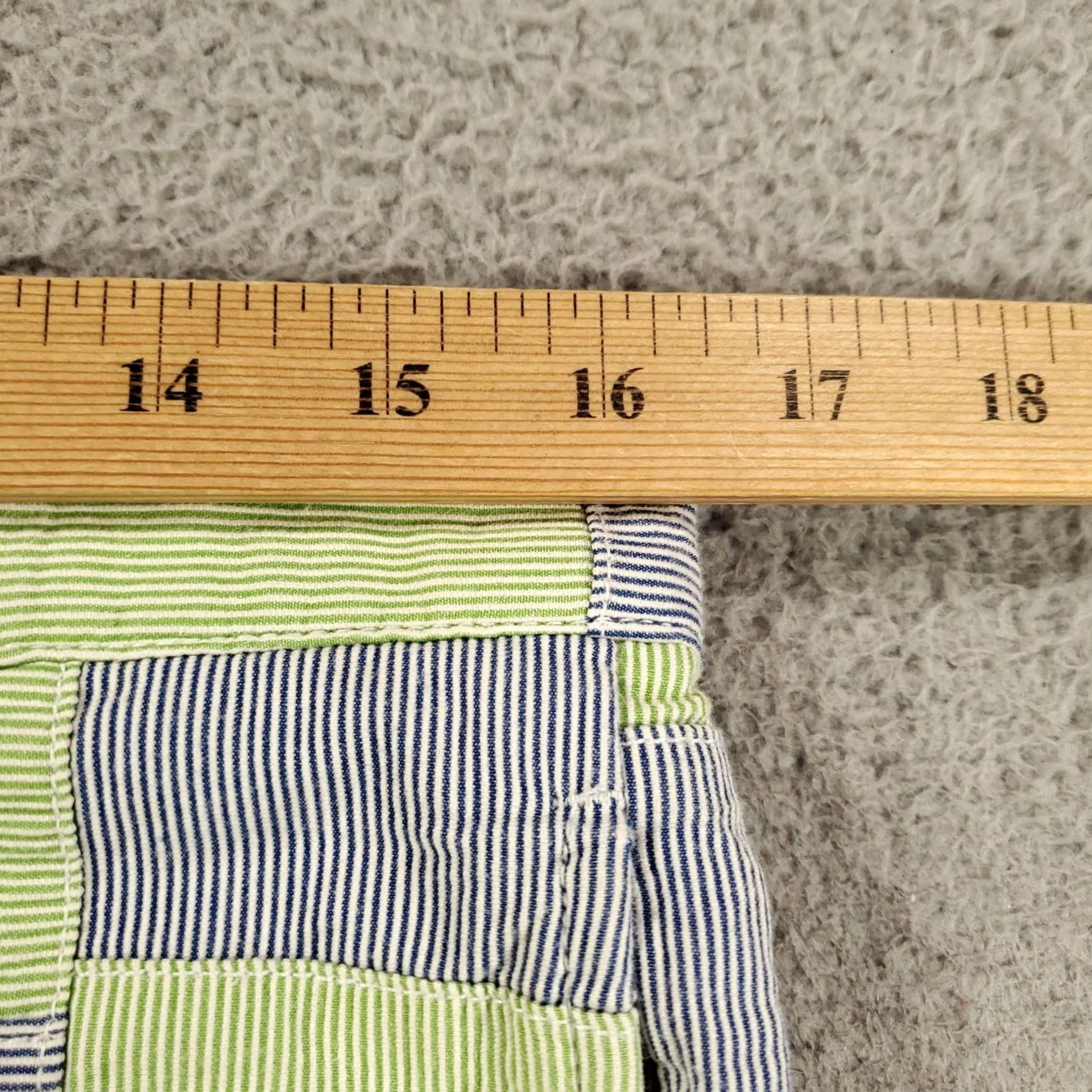 Vineyard Vines Vineyard Vines Patchwork Shorts Mens Size 32 Green Blue White Hickory Stripe Regular Chino Casual Pockets Size US 32 / EU 48 - 2 Thumbnail
