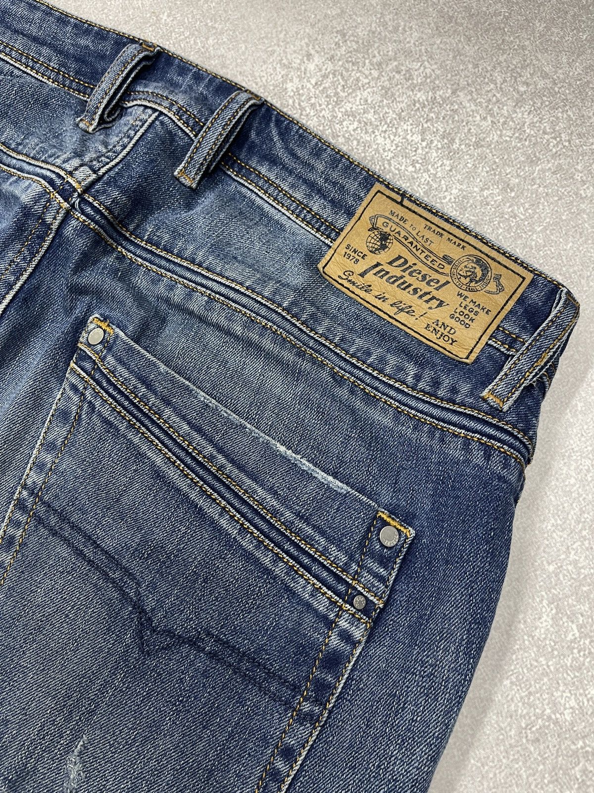 Diesel Mens Diesel Krayver Denim Jeans Blue With Holes Size 34 Size US 34 / EU 50 - 11 Thumbnail
