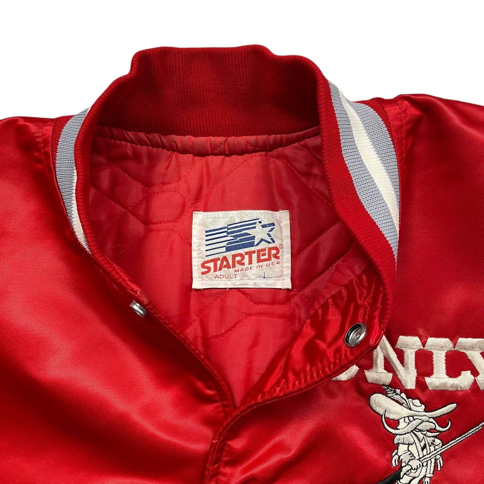 NCAA VTG 90s UNLV REBELS STARTER SATIN BOMBER JACKET MADE IN USA Size US L / EU 52-54 / 3 - 6 Thumbnail