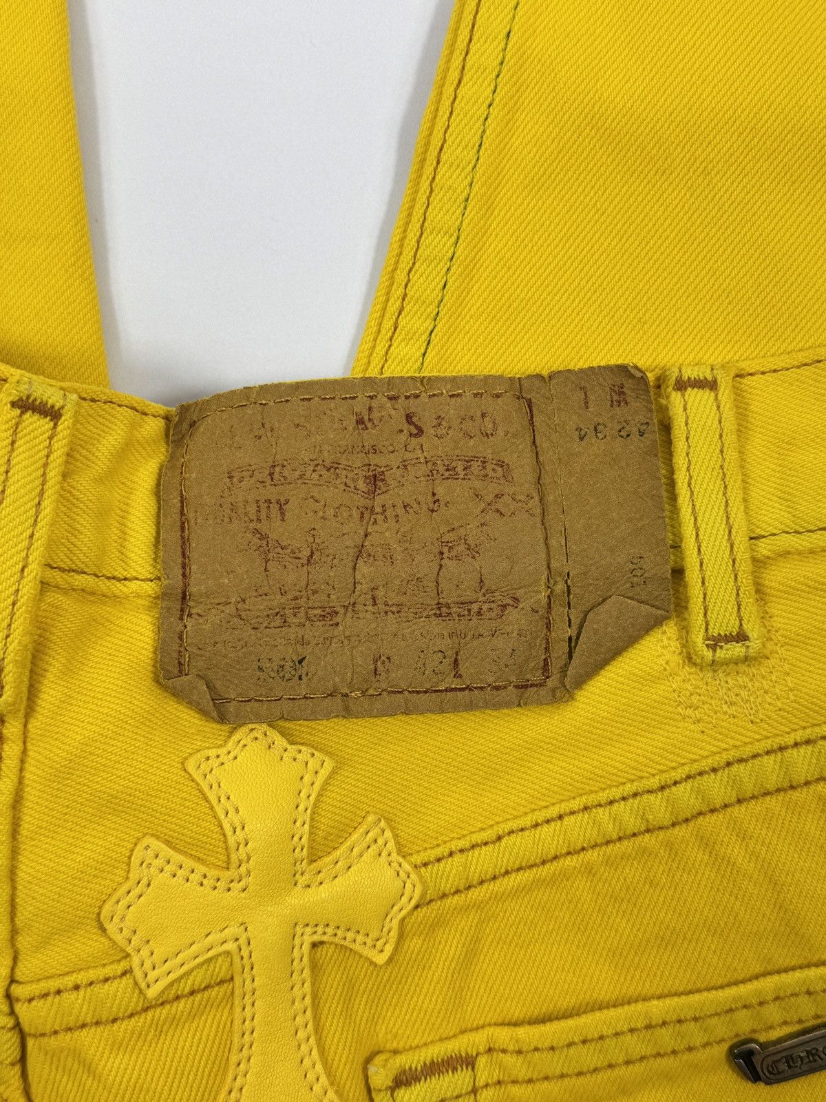 Chrome Hearts YELLOW F&F CROSS PATCH SILVER STUDS VINTAGE JEANS (RARE) Size US 38 / EU 54 - 7 Thumbnail