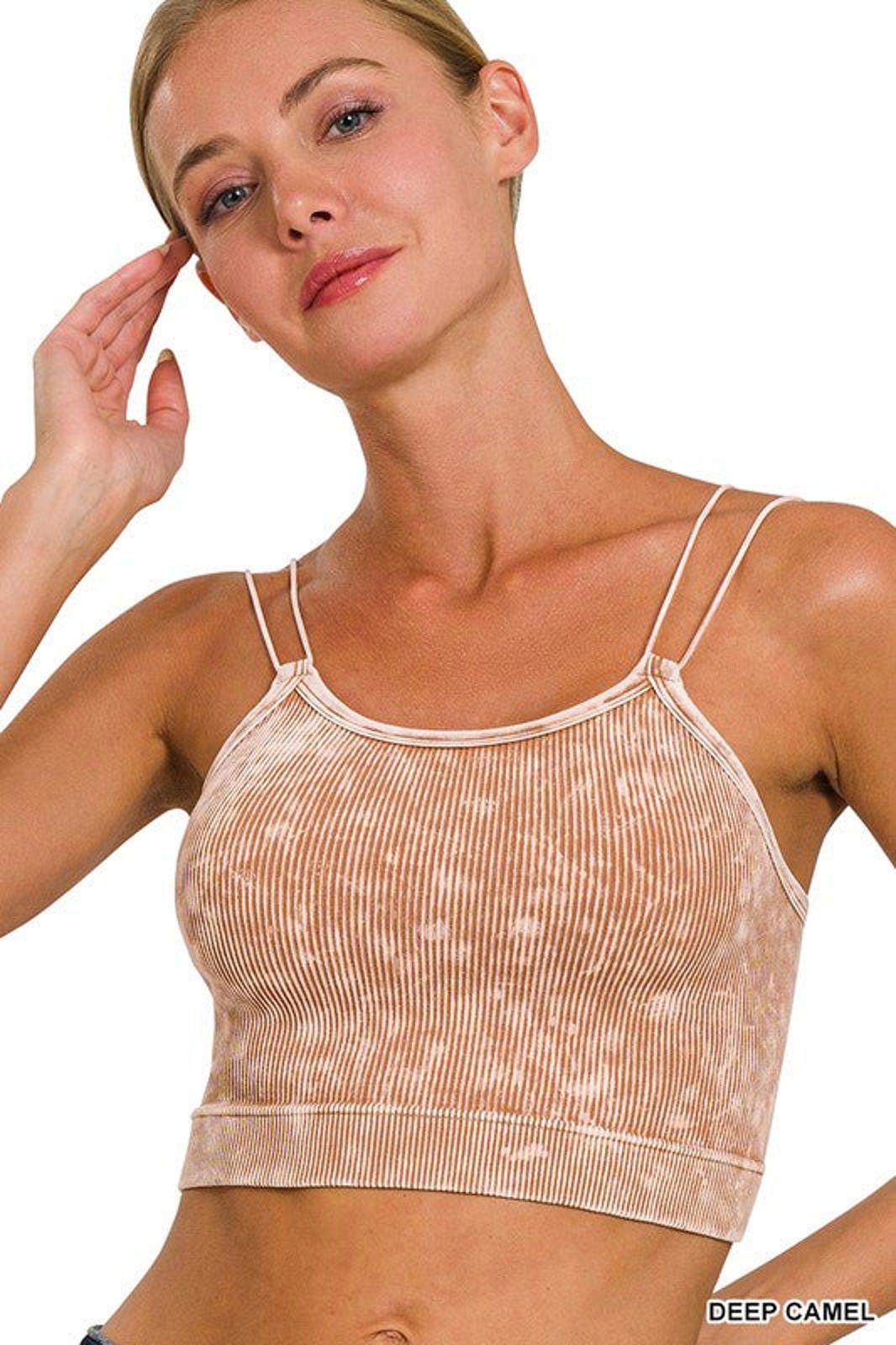 Other Washed Ribbed Seamless Double Strap Brami Zenana Size S / US 4 / IT 40 - 3 Thumbnail