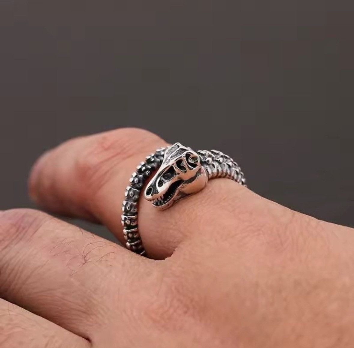 Jewelry × Vintage Dinosaur Bone Resizeable Ring Size ONE SIZE - 2 Thumbnail