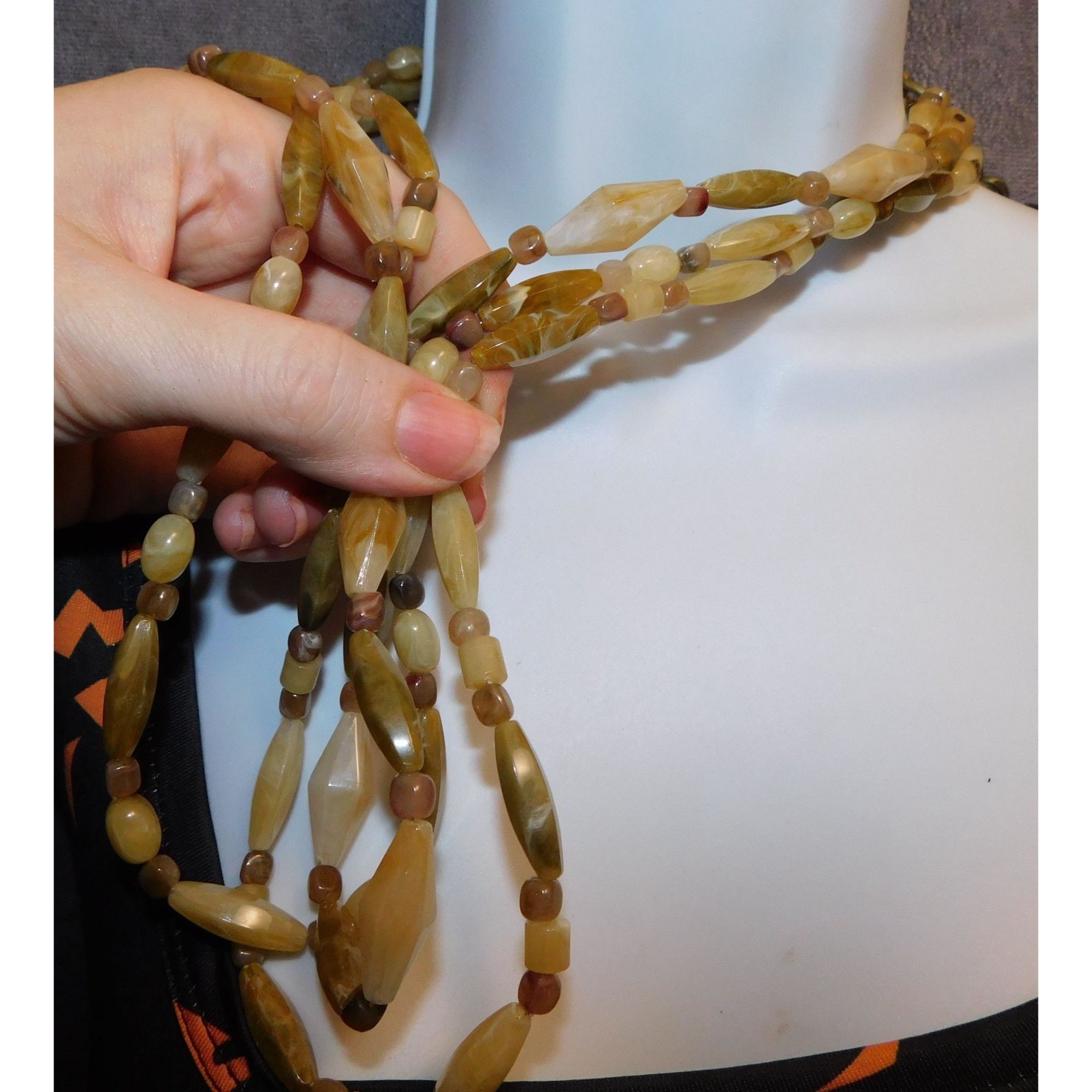 Other Retro Bohemian Faux Agate Beaded Layered Necklace Size ONE SIZE - 2 Thumbnail