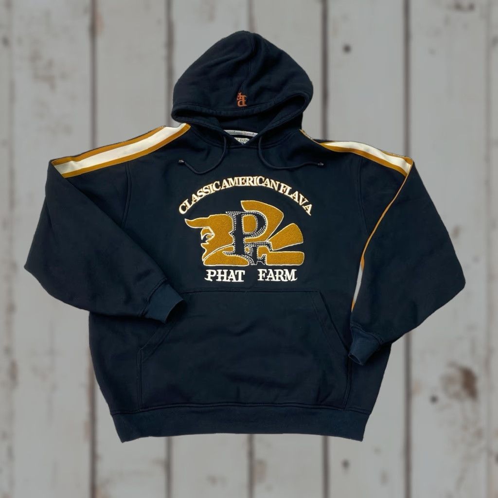 Phat Farm VINTAGE Phat Farm Sweatshirt Hoodie 2XL Black Mens Pullover Hoodie Crew Neck All Seasons Winter Spring Summer Fall Size US XXL / EU 58 / 5 - 1 Thumbnail