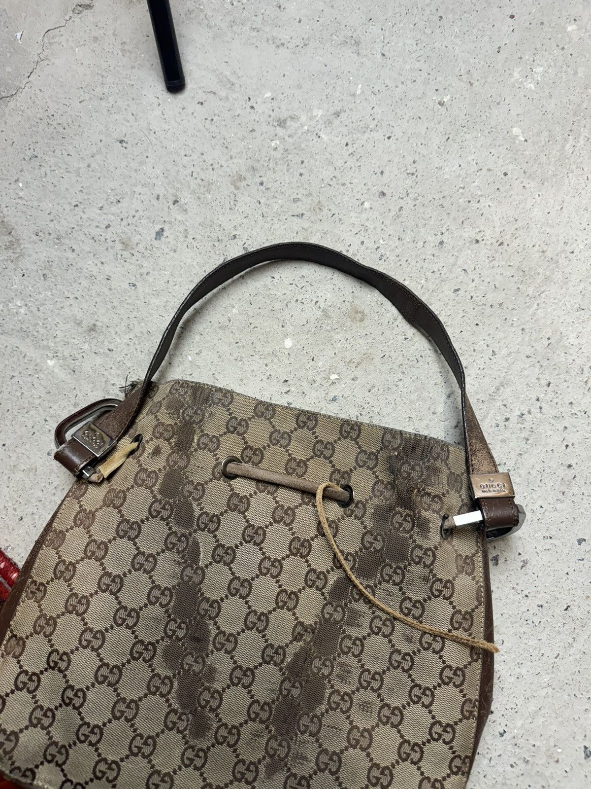 Gucci × Vintage Vintage Y2K Gucci Monogram Canvas GG Leather Luxury Bag Size ONE SIZE - 7 Thumbnail