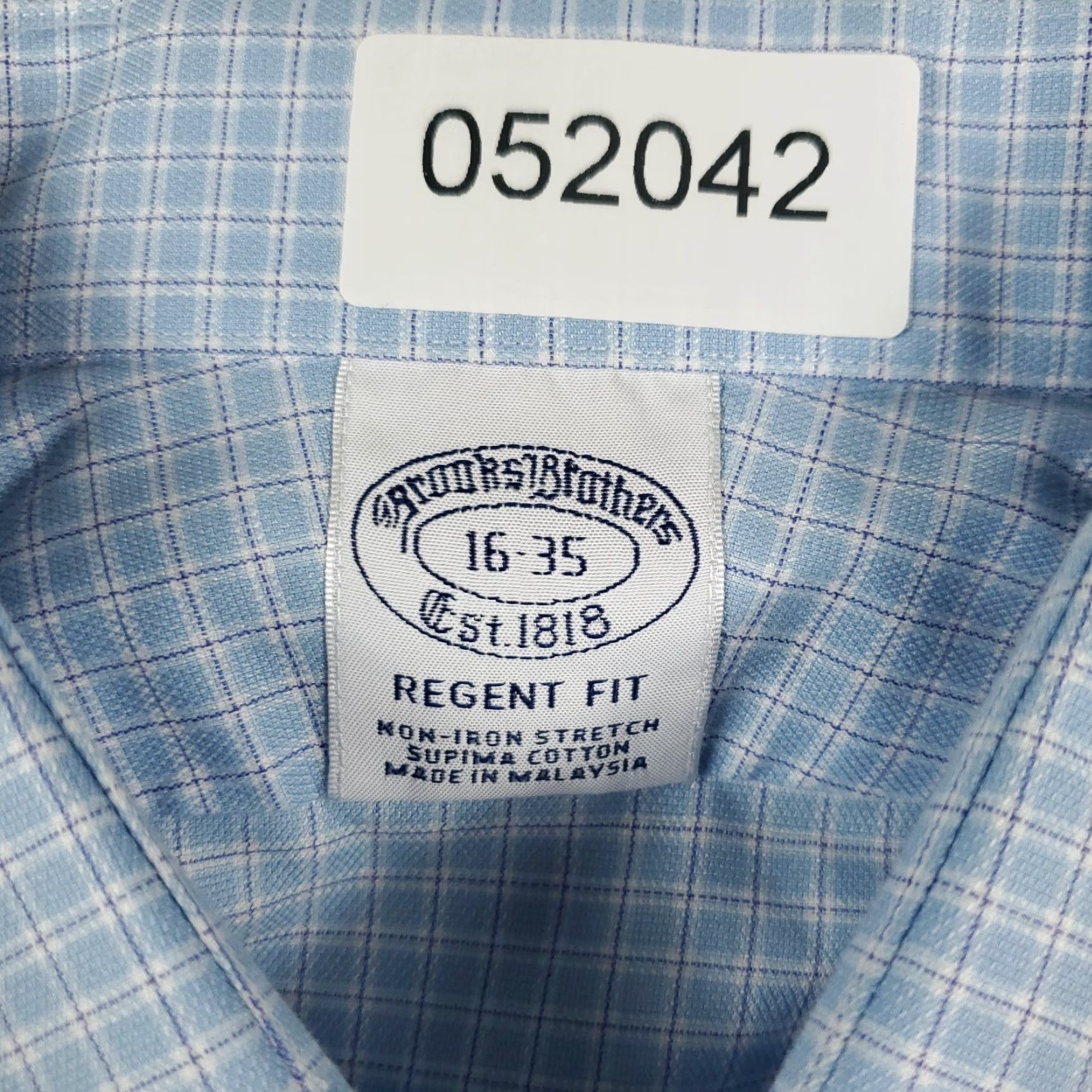 Brooks Brothers Brooks Brothers Dress Shirt Mens Size 16 Blue Check Long Sleeve Button-Up Size 42R - 6 Thumbnail