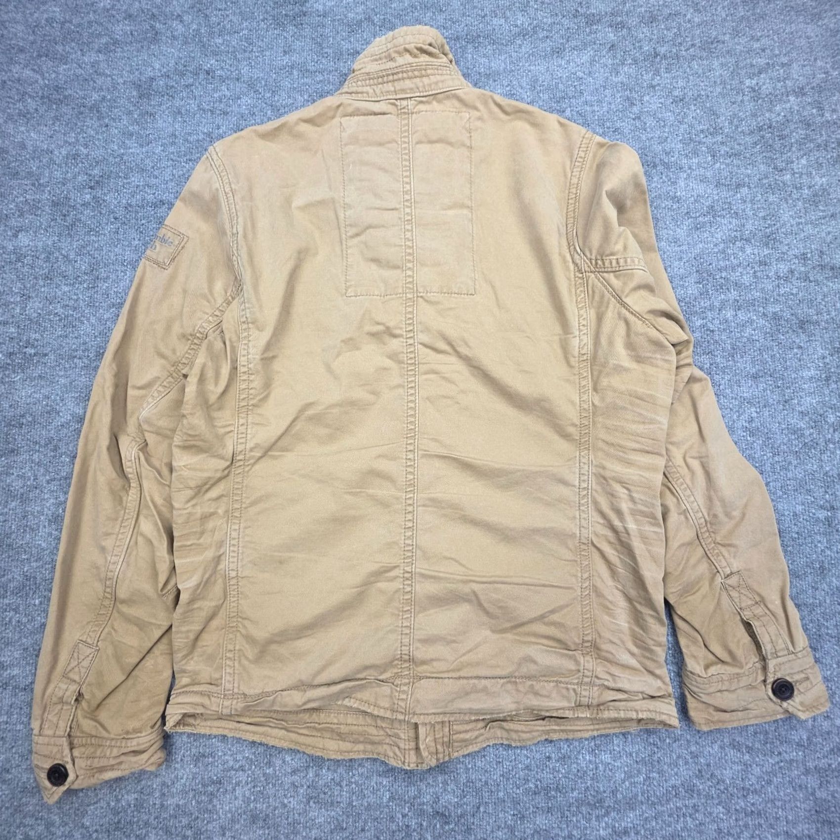 Abercrombie & Fitch Abercrombie & Fitch Military Jacket Men XL Beige Brown Canvas Pocketed Lined Cardigan? (Note: This line is unclear; please confirm style) Size US XL / EU 56 / 4 - 3 Thumbnail