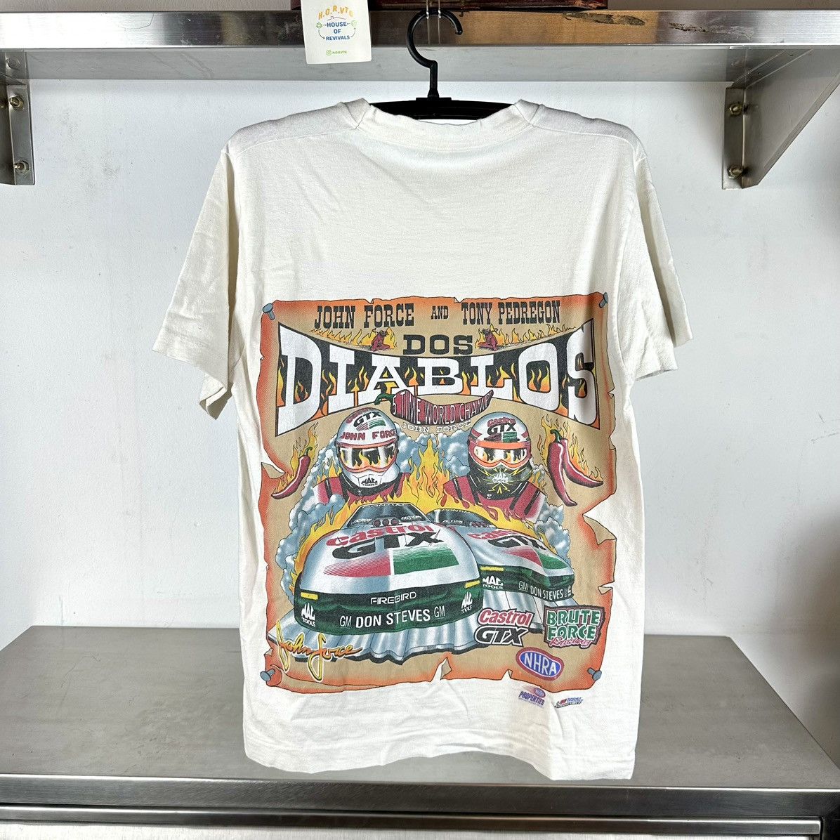 NASCAR × Vintage Vintage 90s Nascar Dos Diablos 5 Time World Champ T-shirt Size US M / EU 48-50 / 2 - 1 Thumbnail
