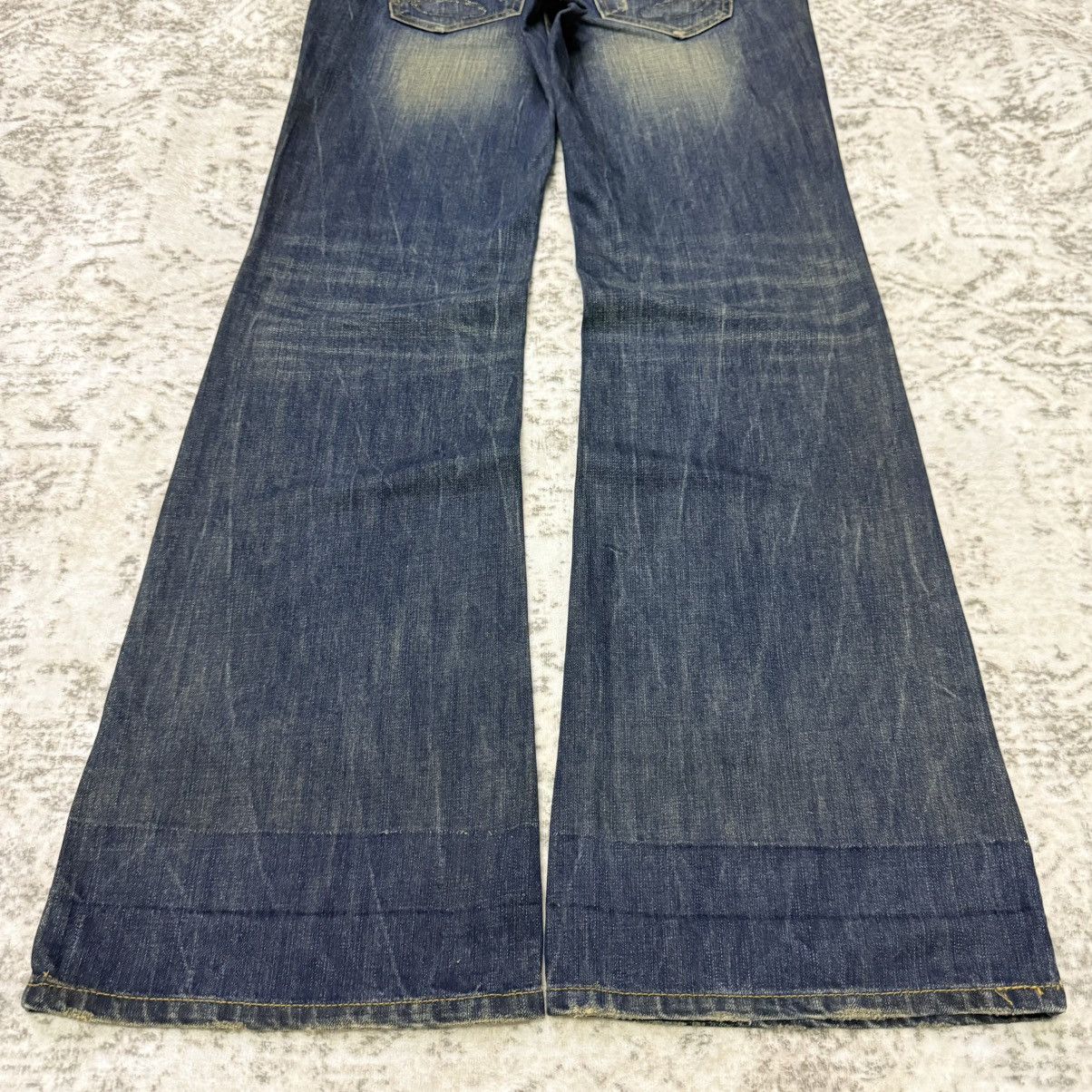 Japanese Brand Y2k Red Pepper Japan Embroidery Wings Wide Leg Flare Jeans Size US 30 / EU 46 - 7 Thumbnail