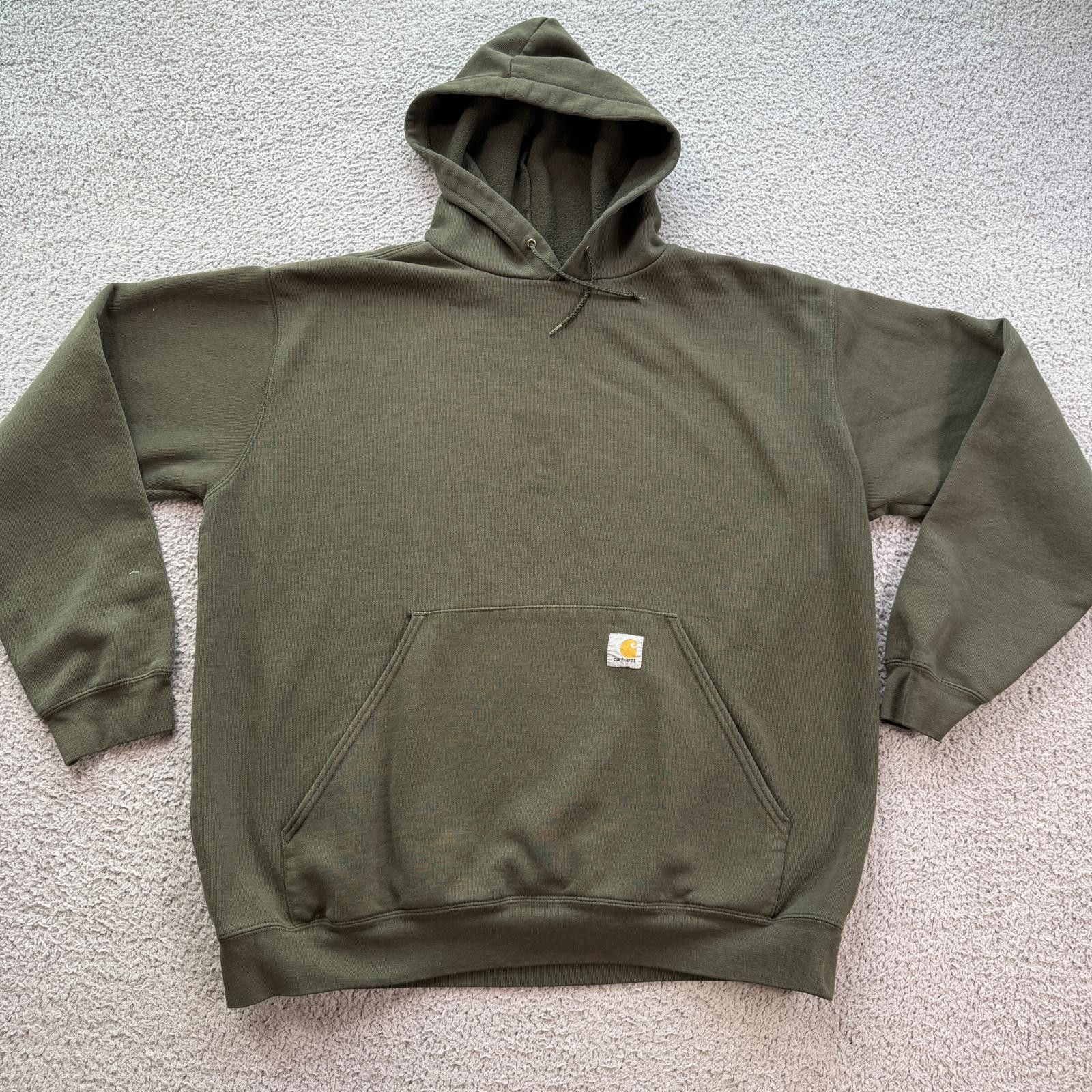 Carhartt Carhartt Hoodie Mens L Olive Green Workwear Sweatshirt K121 Size US L / EU 52-54 / 3 - 1 Thumbnail