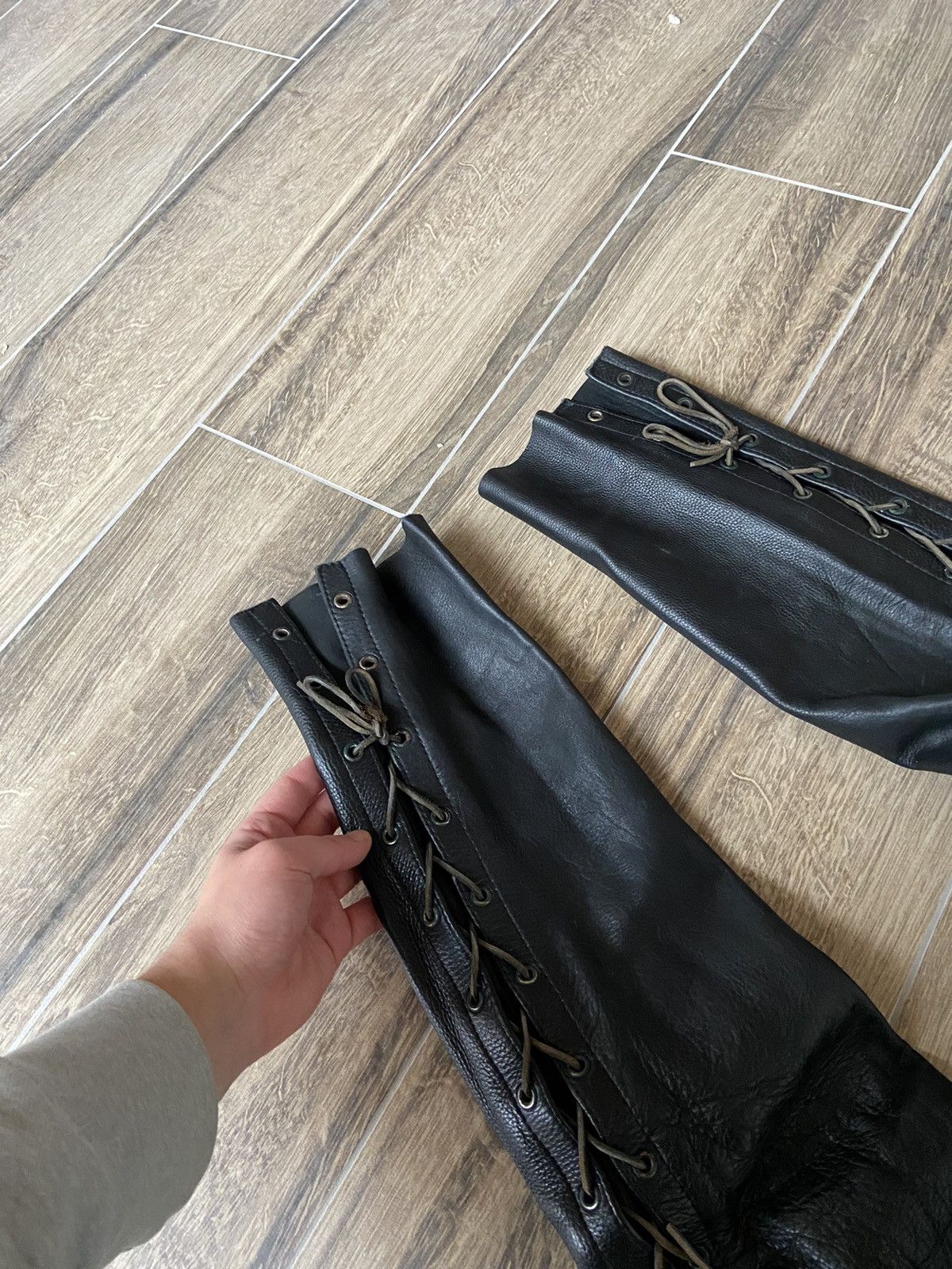 Genuine Leather × Vintage Vintage Cowboys Biker leather pants y2k Balenciaga style Size US 34 / EU 50 - 5 Thumbnail
