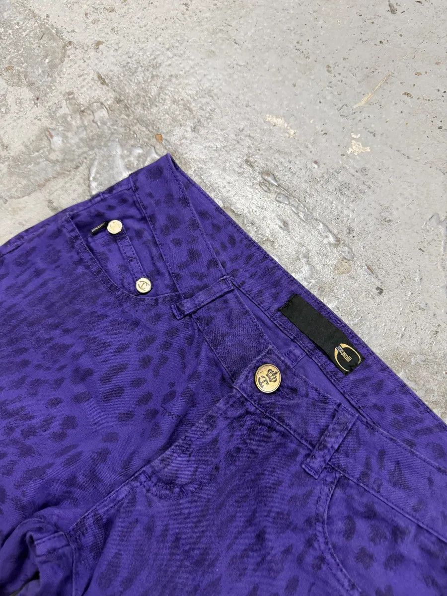 Just Cavalli SS2009 Cavalli Leopard Purple & Black Slim Pants Size 26" / US 2 / IT 38 - 7 Thumbnail