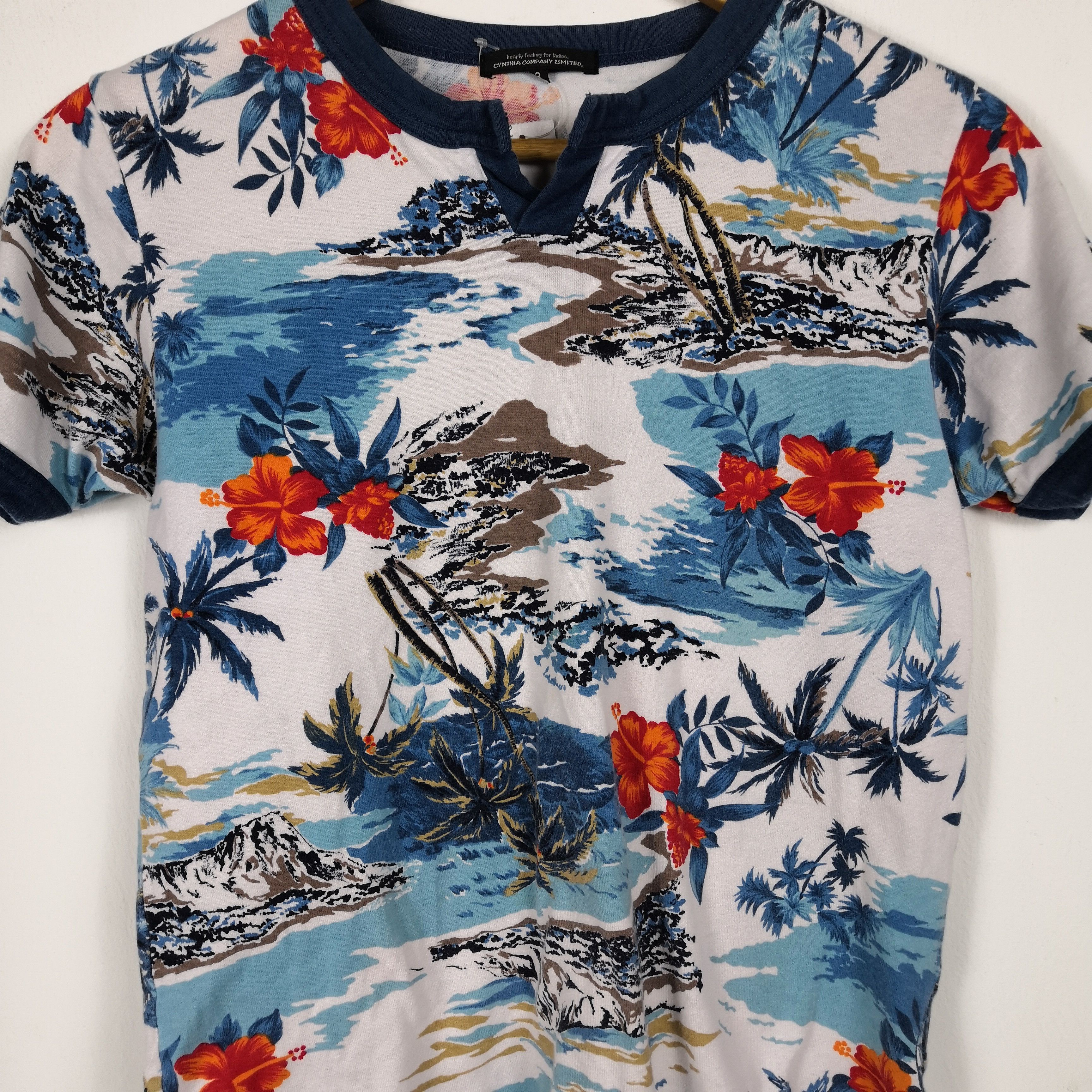Japanese Brand Vintage Y2K Hawaiian T-Shirt Japanese Over Print Ringer Tee Size S / US 4 / IT 40 - 3 Thumbnail