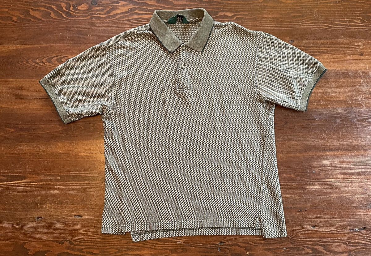 Northwest Territory × Vintage Vintage 90’s Northwest Territory Green Zigzag Knit Golf Polo Size US XL / EU 56 / 4 - 2 Thumbnail