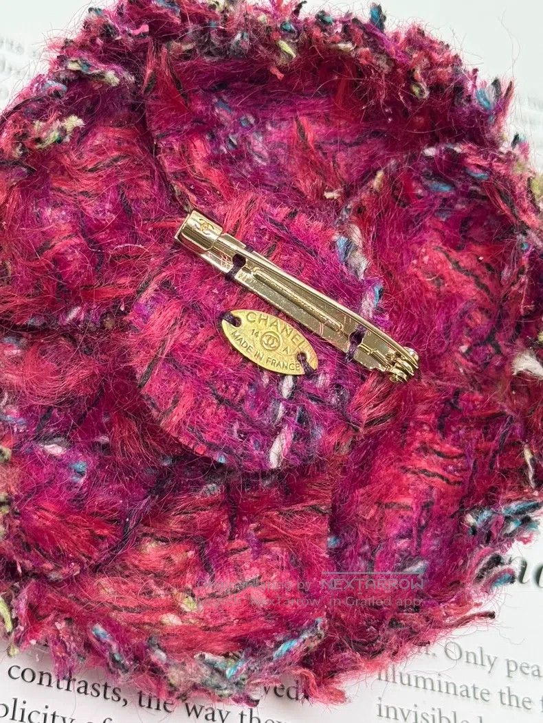 Chanel Chanel 14A handicraft workshop orange pink camelia brooch Size ONE SIZE - 4 Thumbnail