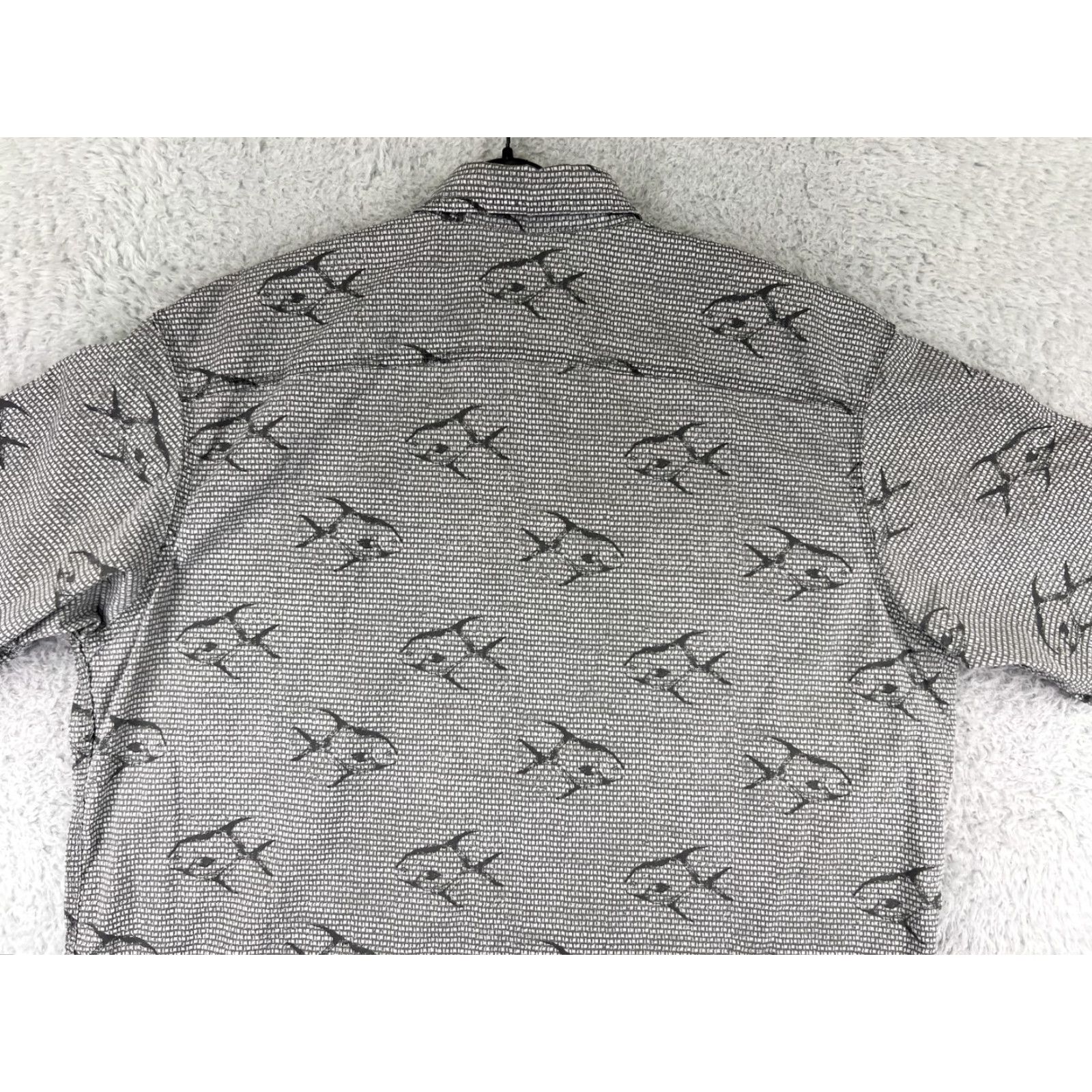 George George Button-Up Shirt Men XL Gray Cotton Hawaiian Aloha Beach Vacation Eyes Size US XL / EU 56 / 4 - 7 Thumbnail