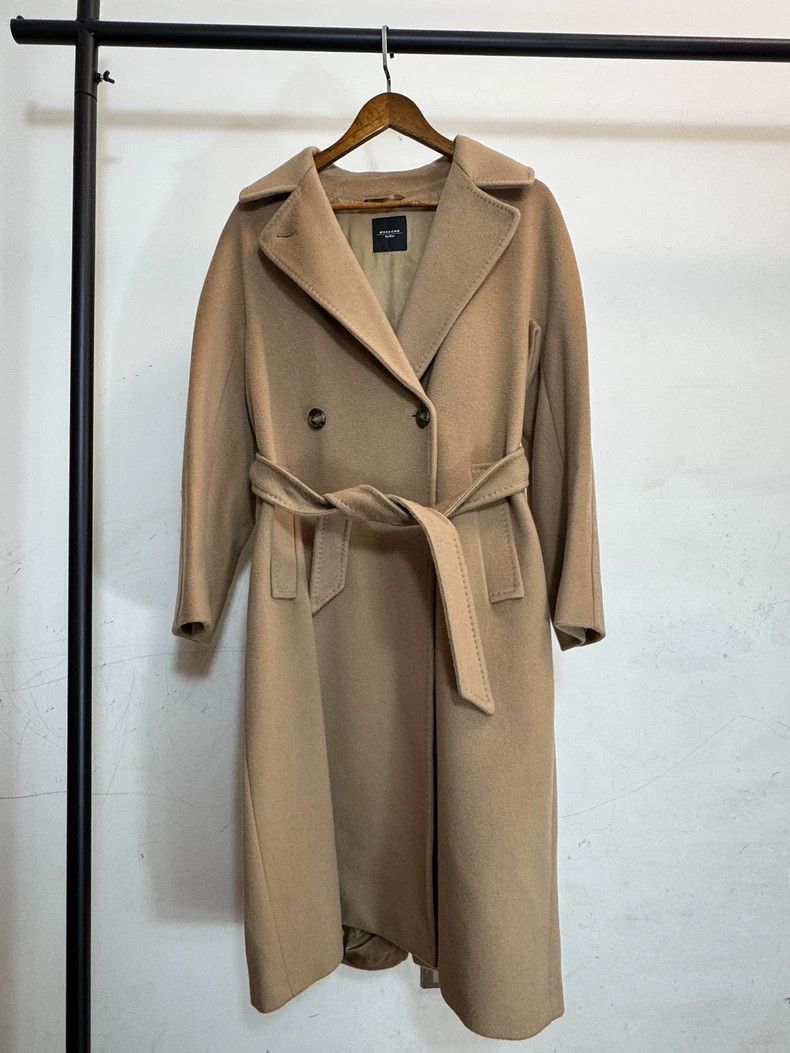 Max Mara Max Mara Solid Wool Midi Coat Camel Size S / US 4 / IT 40 - 1 Thumbnail