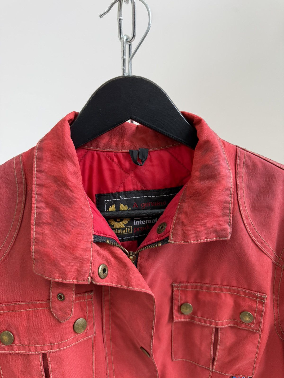 Belstaff Belstaff Wax Womens Red Gangster Biker Motorcycle Jacket Size S / US 4 / IT 40 - 6 Thumbnail