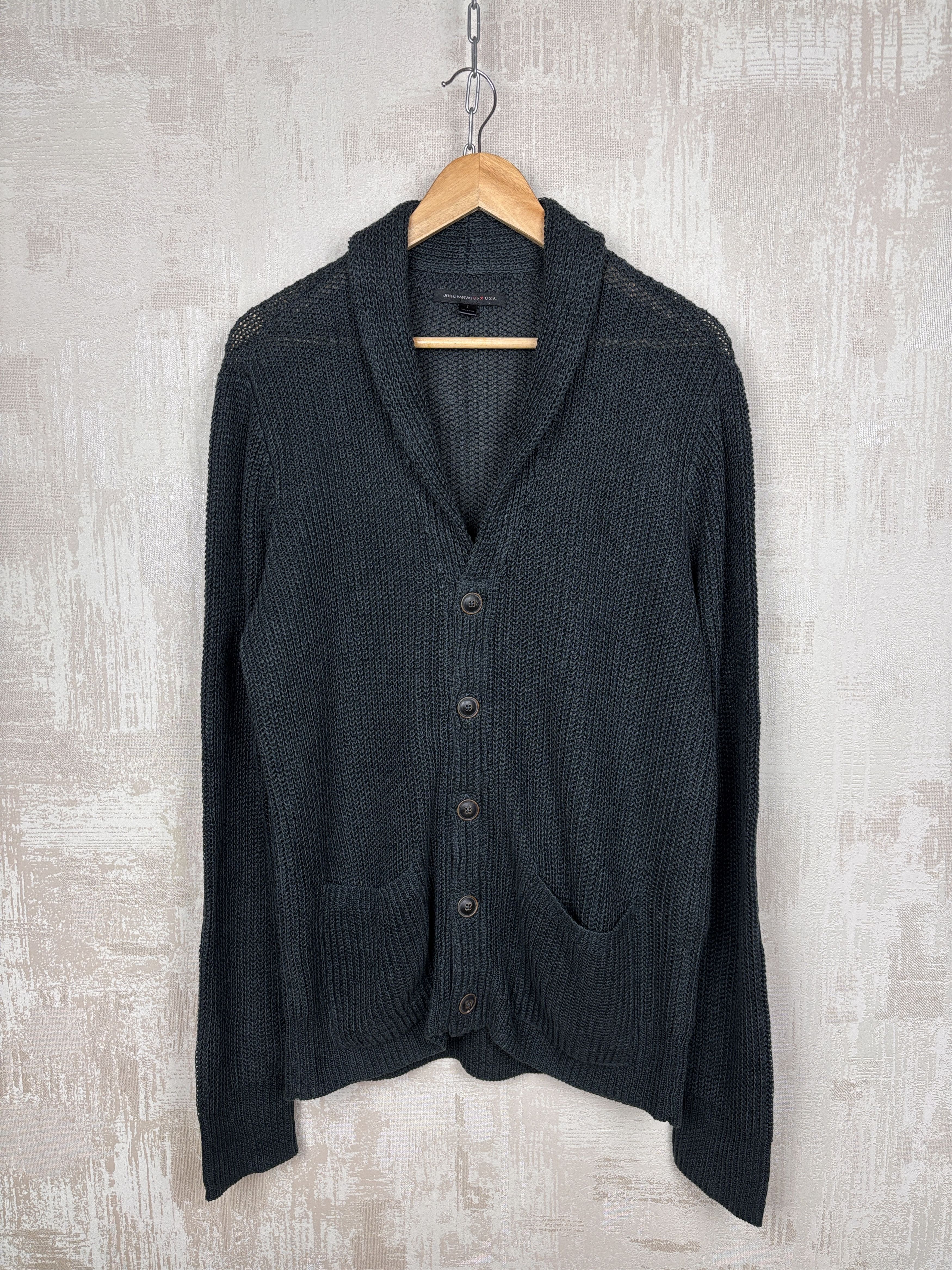 John Varvatos John Varvatos U.S.A. Linen Shawl Collar Cardigan Sweater Size US L / EU 52-54 / 3 - 2 Thumbnail