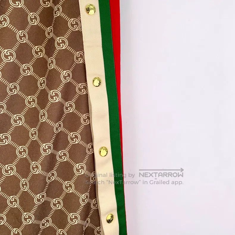 Gucci Gucci SizeXS Brown side stripe logo full print cotton draws Size 32" / US 10 / IT 46 - 5 Thumbnail