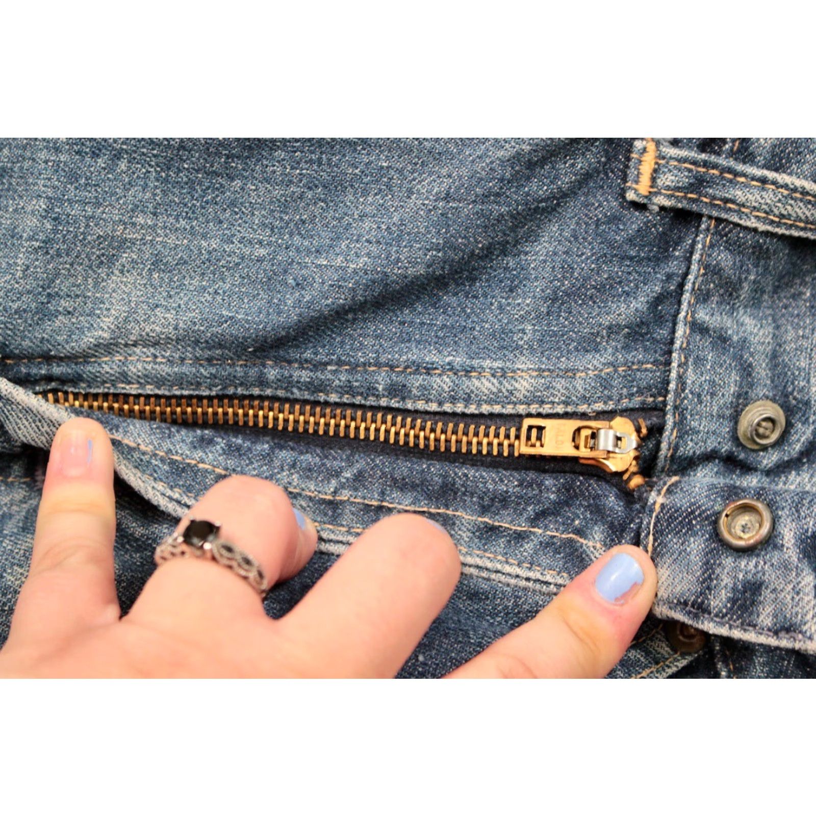 Vintage 60s Selvage Jeans VTG J.M. McDonald Co. Blue Denim 28.5x31.75 Regular 1960s Mens Boys Rockabilly Jeans Size US 29 - 6 Thumbnail