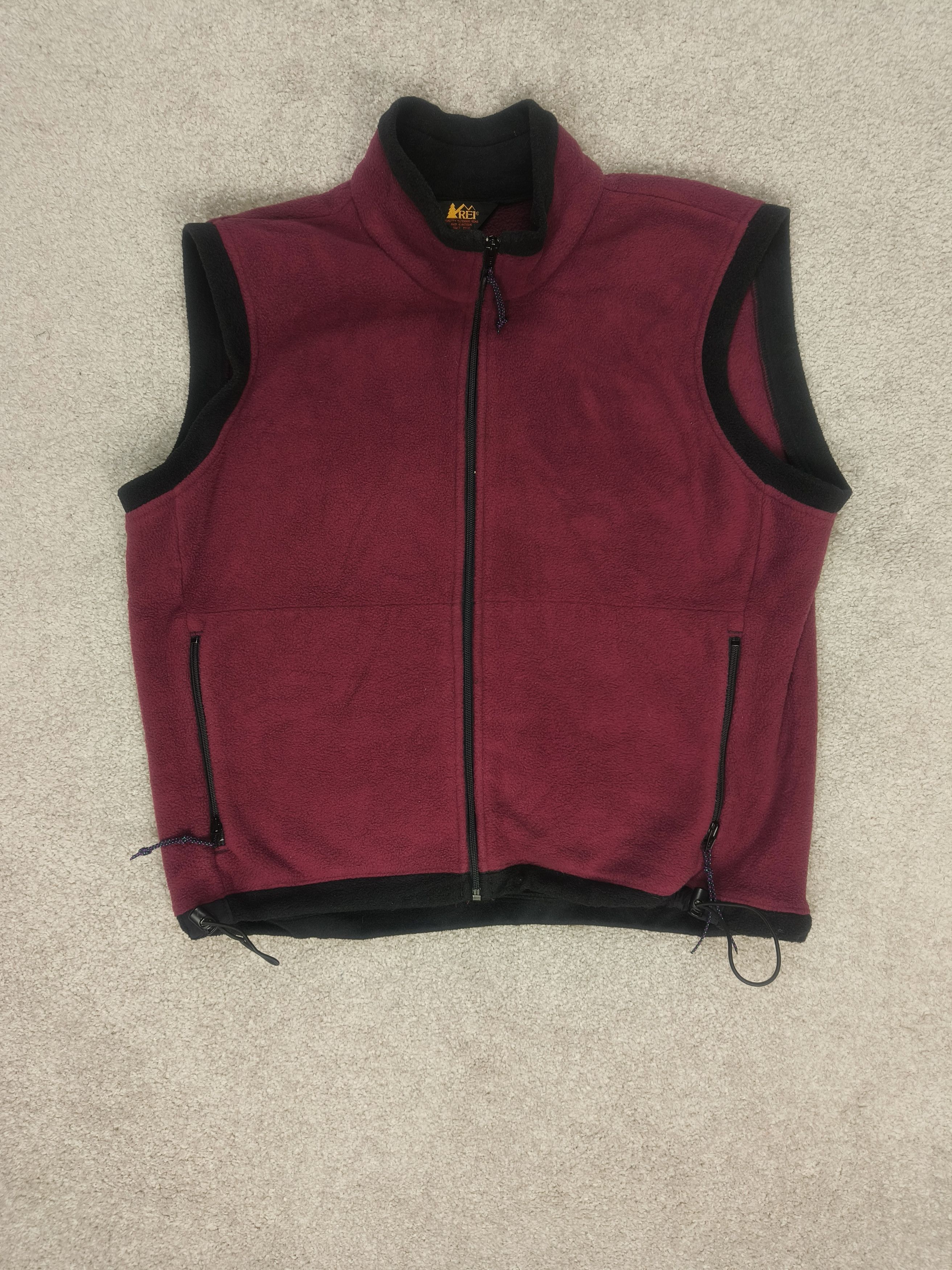 Rei REI Co-op Fleece Vest Burgundy/Maroon Full-Zip Outdoor Layer Size US L / EU 52-54 / 3 - 1 Thumbnail