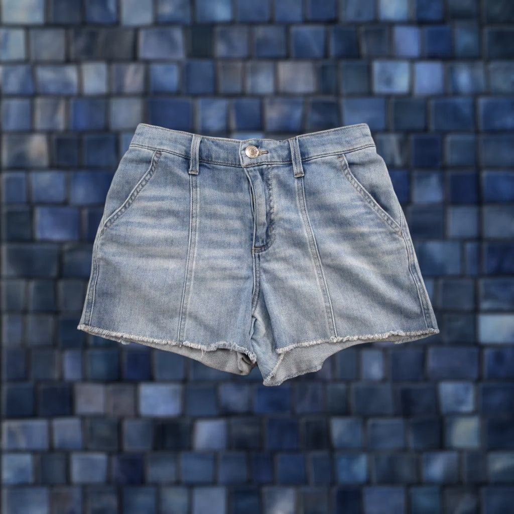Vintage Maurices Denim Cut-Off Shortie Shorts Jorts SZ S Stretch Elastic Waist Blue Denim Casual Women's Shorts Vintage No Size 28" / US 6 / IT 42 - 1 Thumbnail
