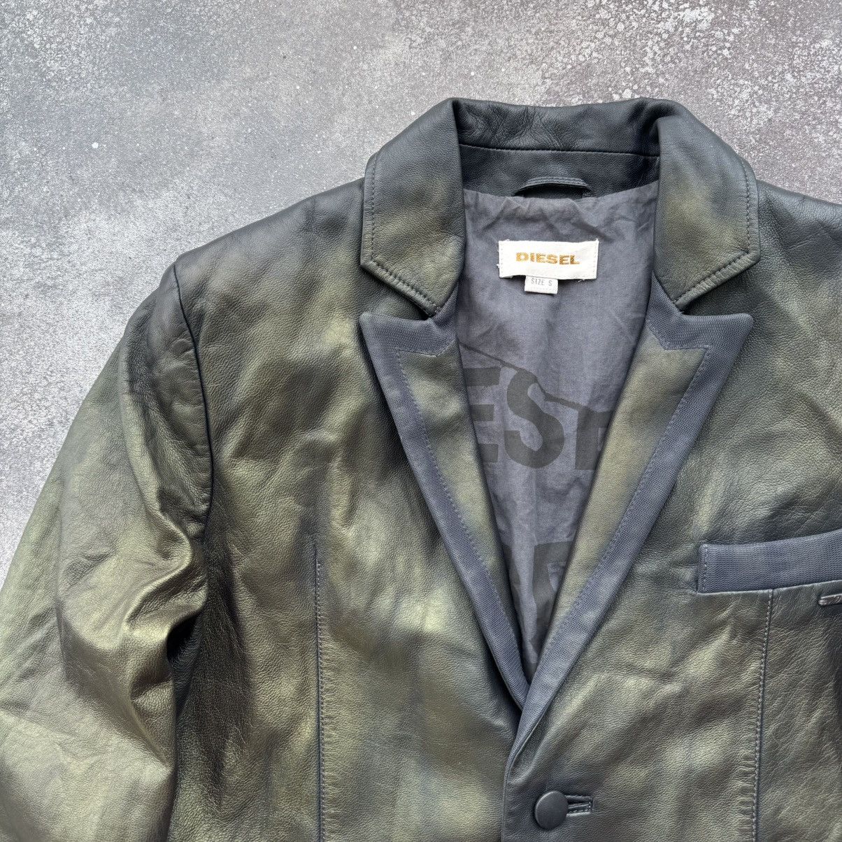 Diesel DIESEL 00’s Vintage Faded/Washed Punk Leather Jacket Size S / US 4 / IT 40 - 6 Thumbnail