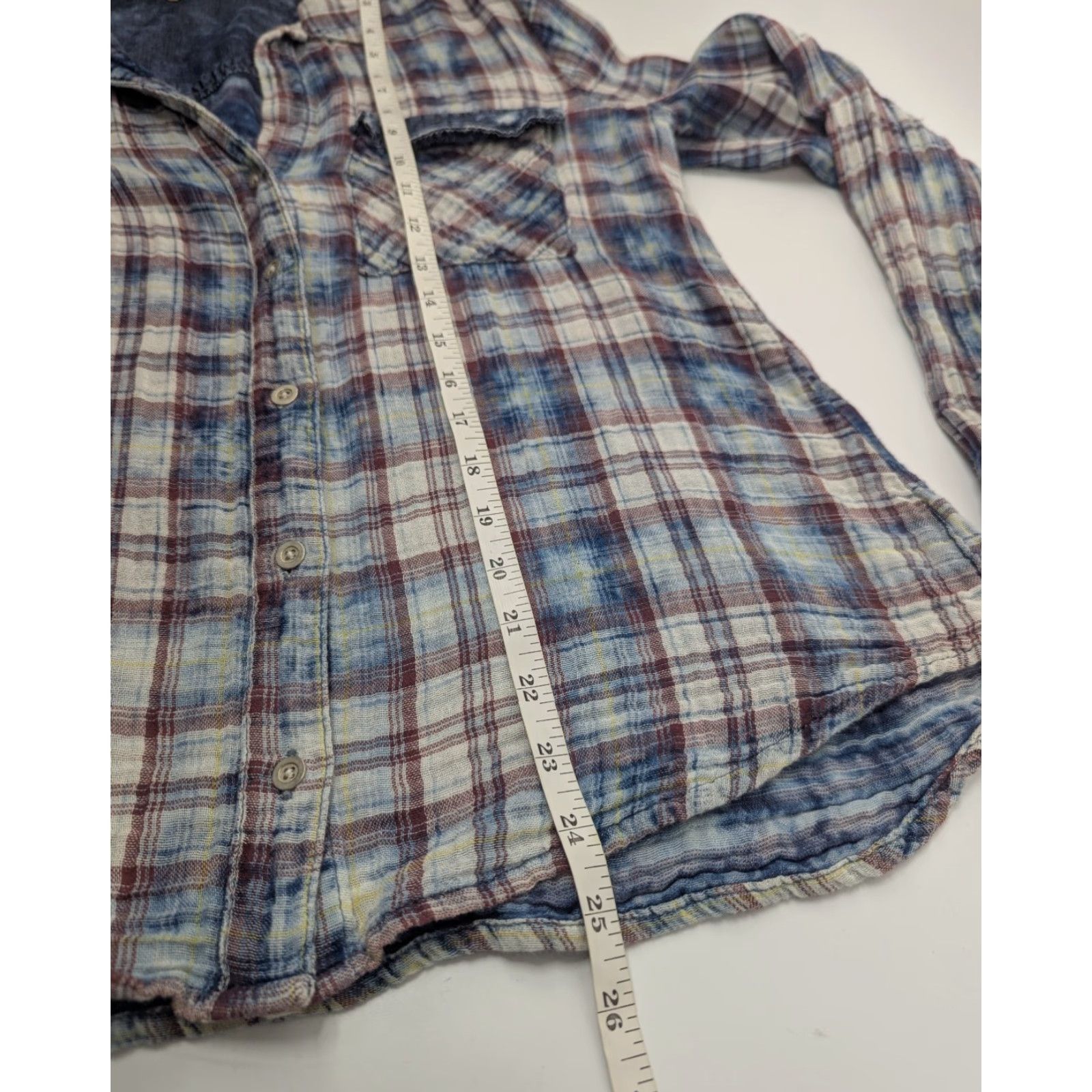CLOT Cloth & Stone Button Shirt Women's S Plaid Blue White Red Western Casual Sleeve Long Sleeve Knit 100% Cotton Size S / US 4 / IT 40 - 5 Thumbnail