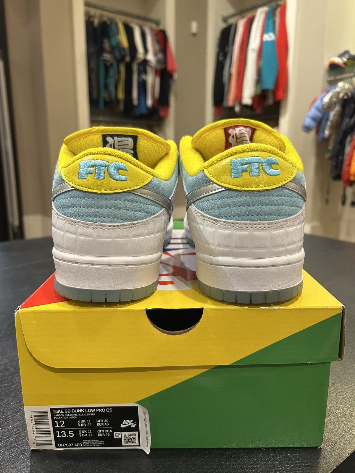 FTC × Nike Nike SB Dunk Low FTC Lagoon Pulse Size US 12 / EU 45 - 4 Thumbnail